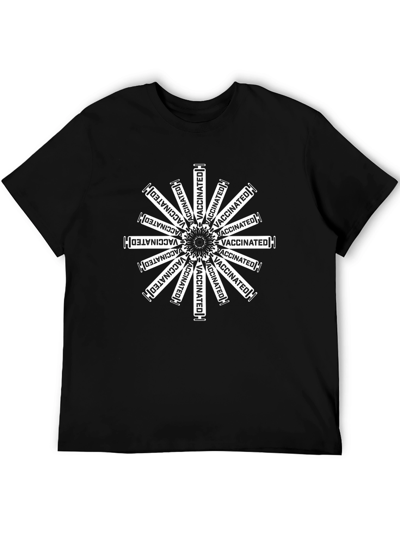 Vaccinated Syringe Mandala Graphic T-Shirt