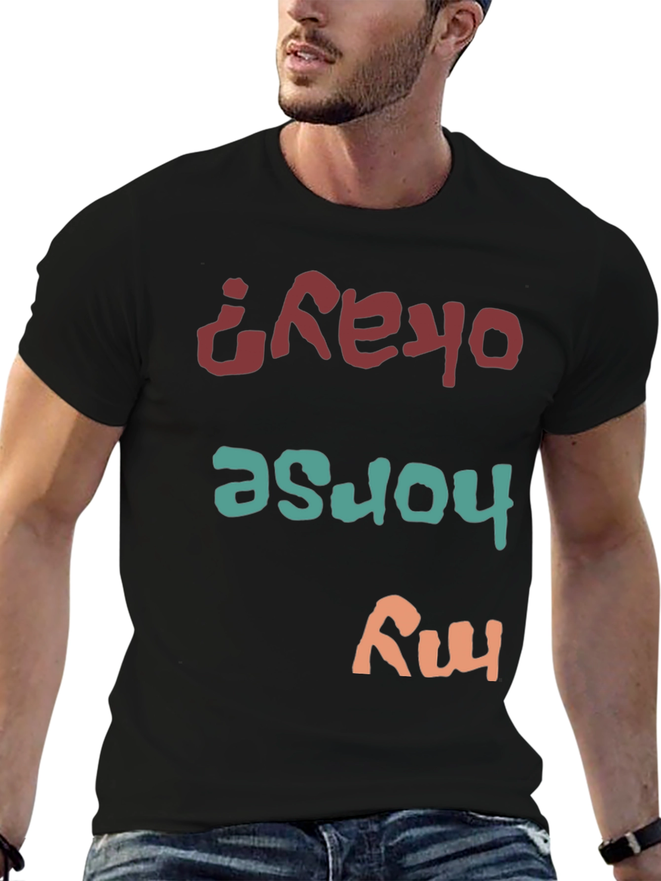 Funny Horse My Okay Mens Black T-Shirt