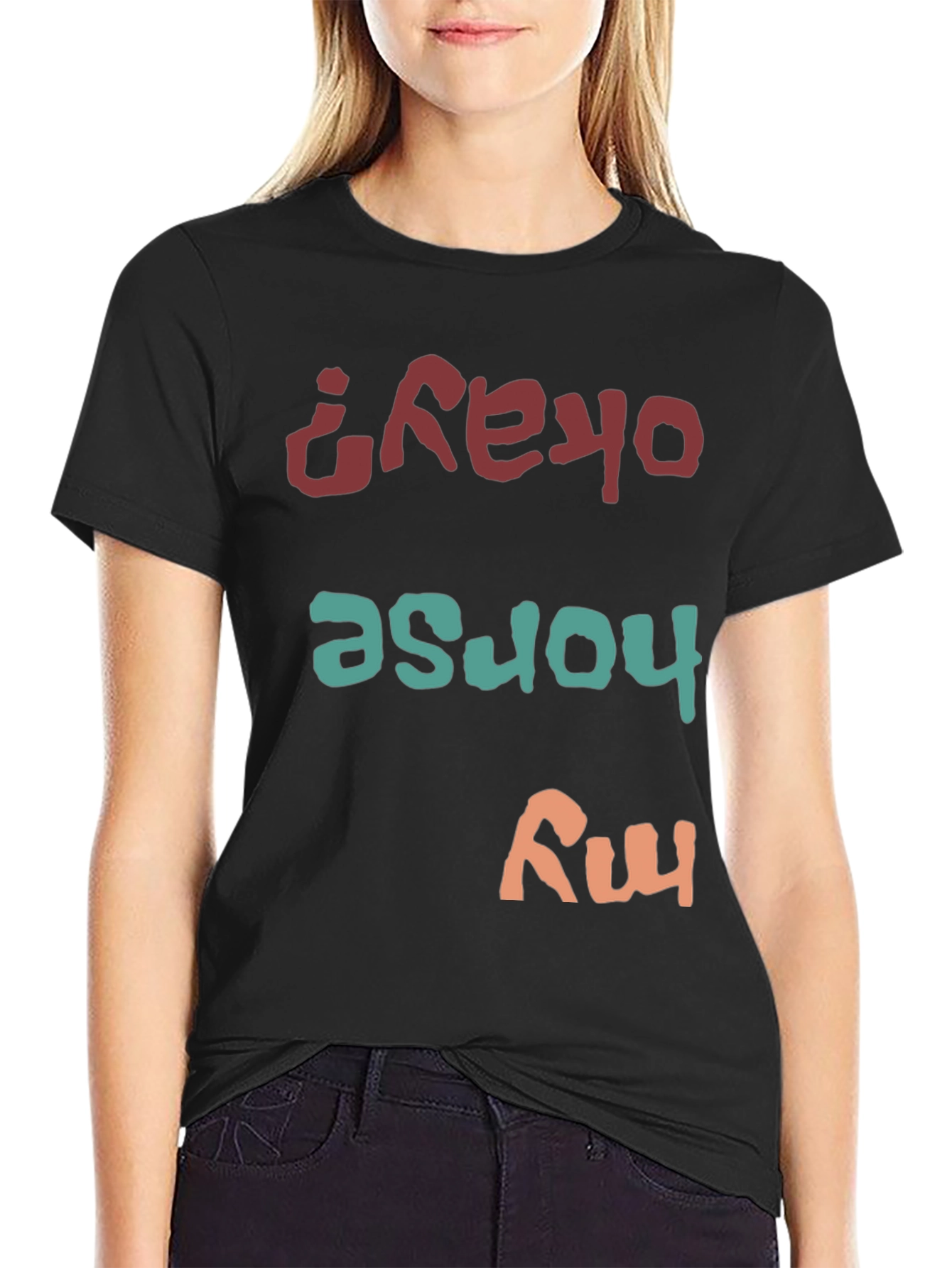Funny Horse My Okay Mens Black T-Shirt