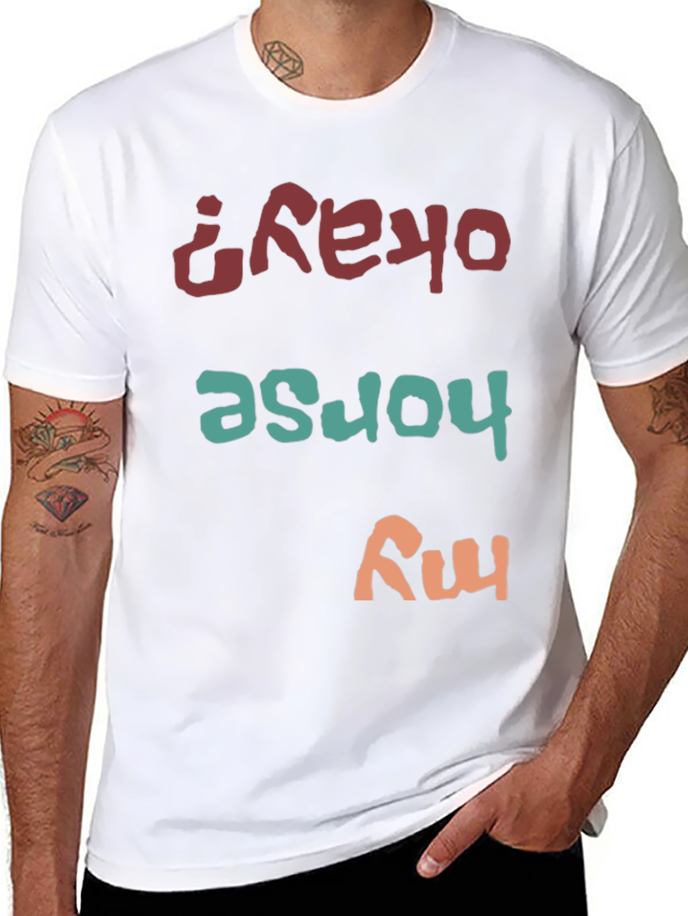 Funny Horse My Okay Mens Black T-Shirt
