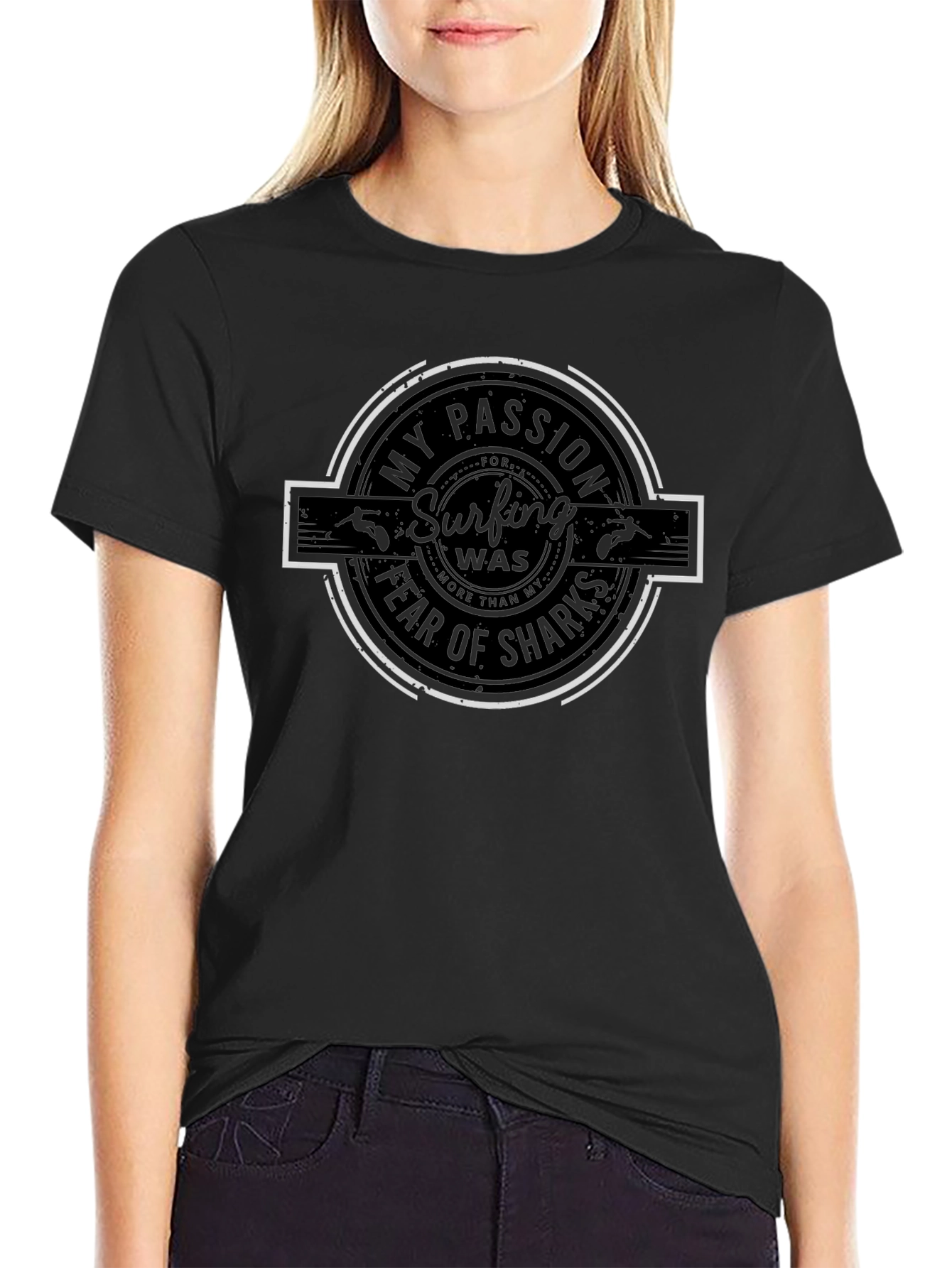 Surfing Passion Tee - Fear of Sharks Graphic T-Shirt