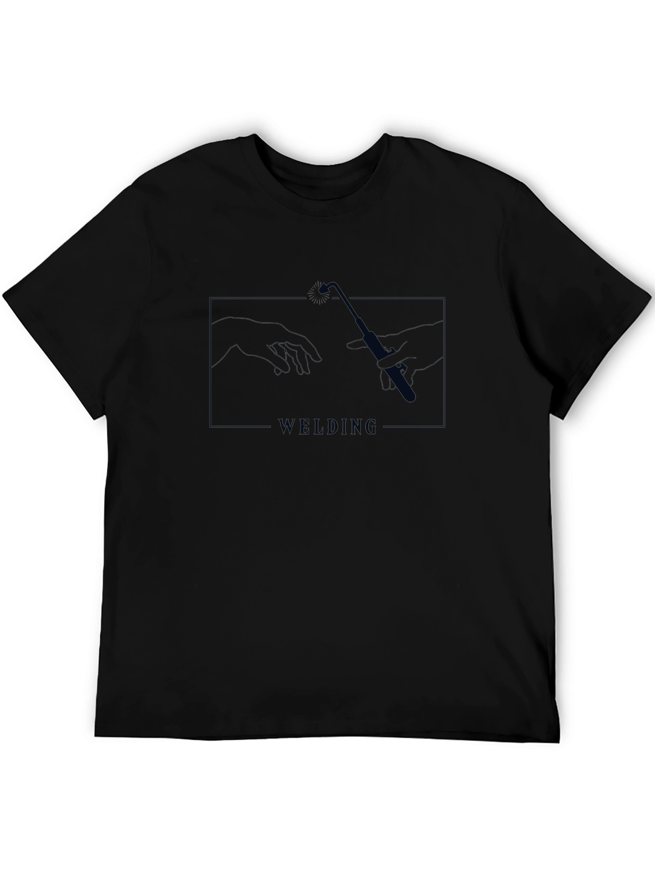 Welding Hands Black T-Shirt - Unique Graphic Tee