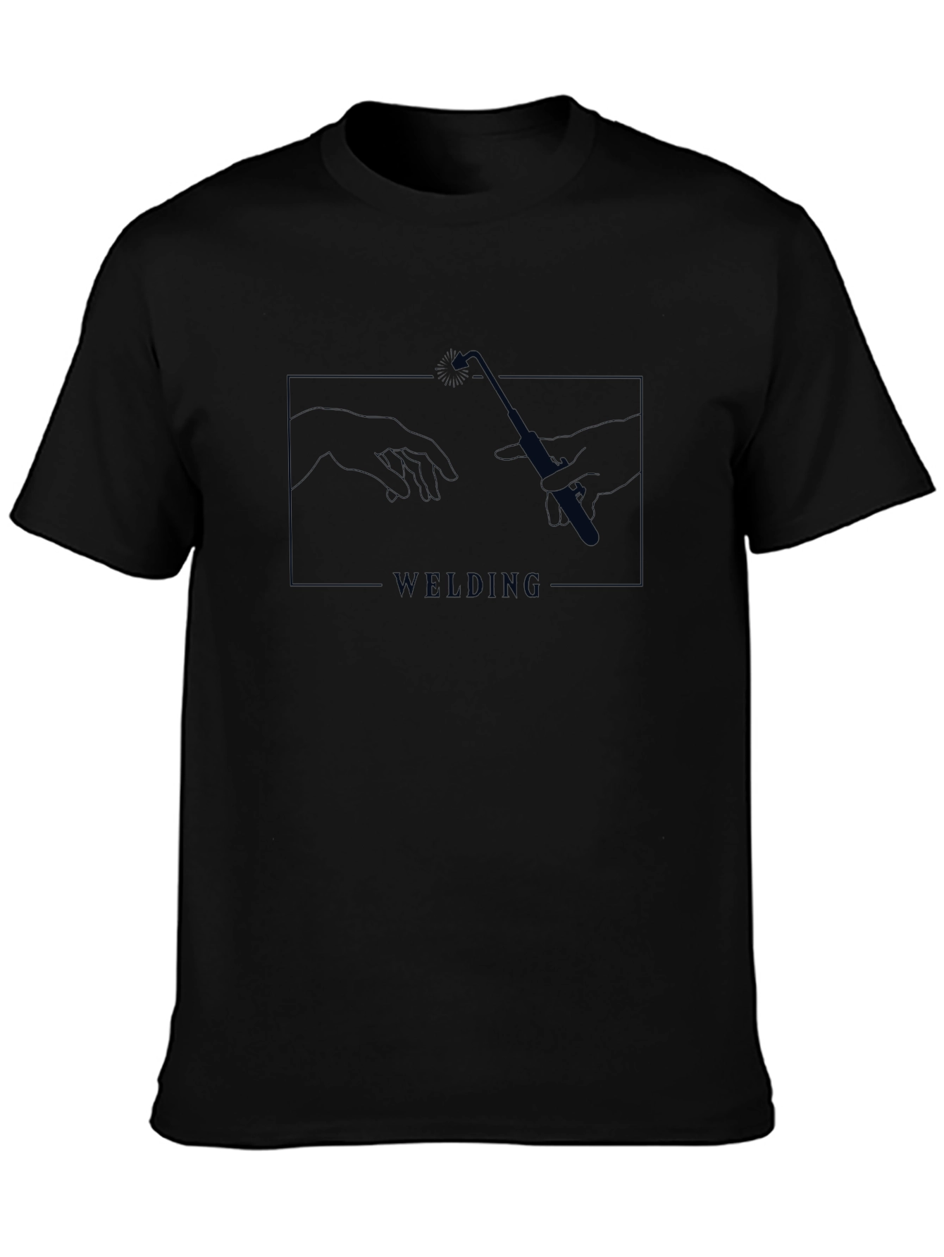 Welding Hands Black T-Shirt - Unique Graphic Tee
