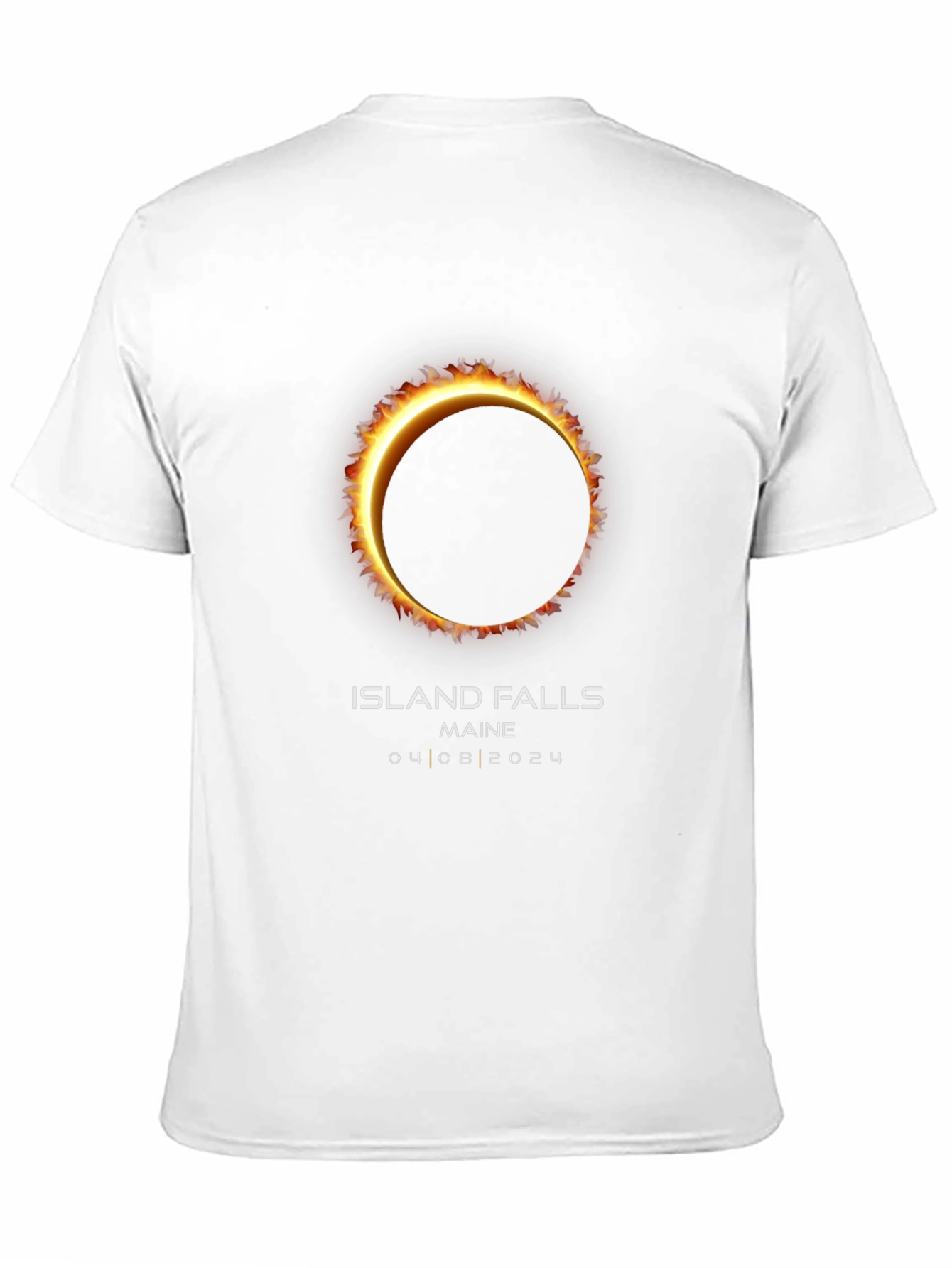 Island Falls Maine Eclipse 2024 Black T-Shirt