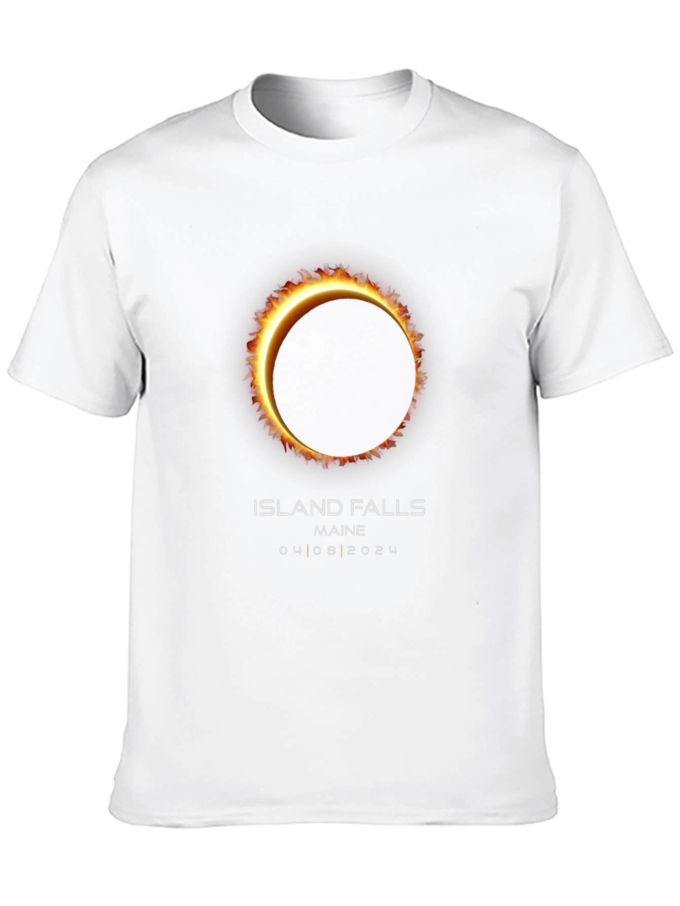 Island Falls Maine Eclipse 2024 Black T-Shirt