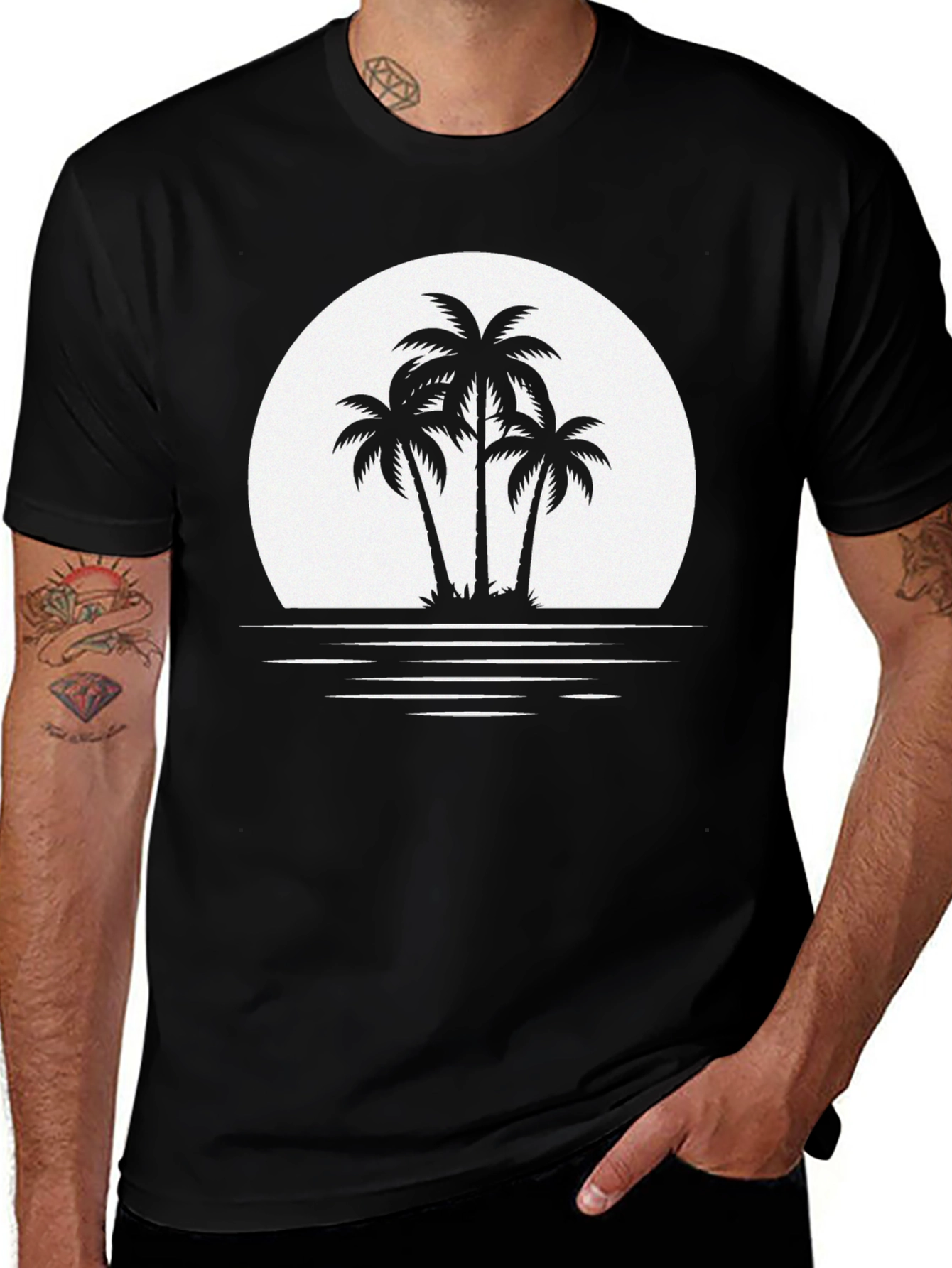 Palm Tree Sunset Graphic Tee