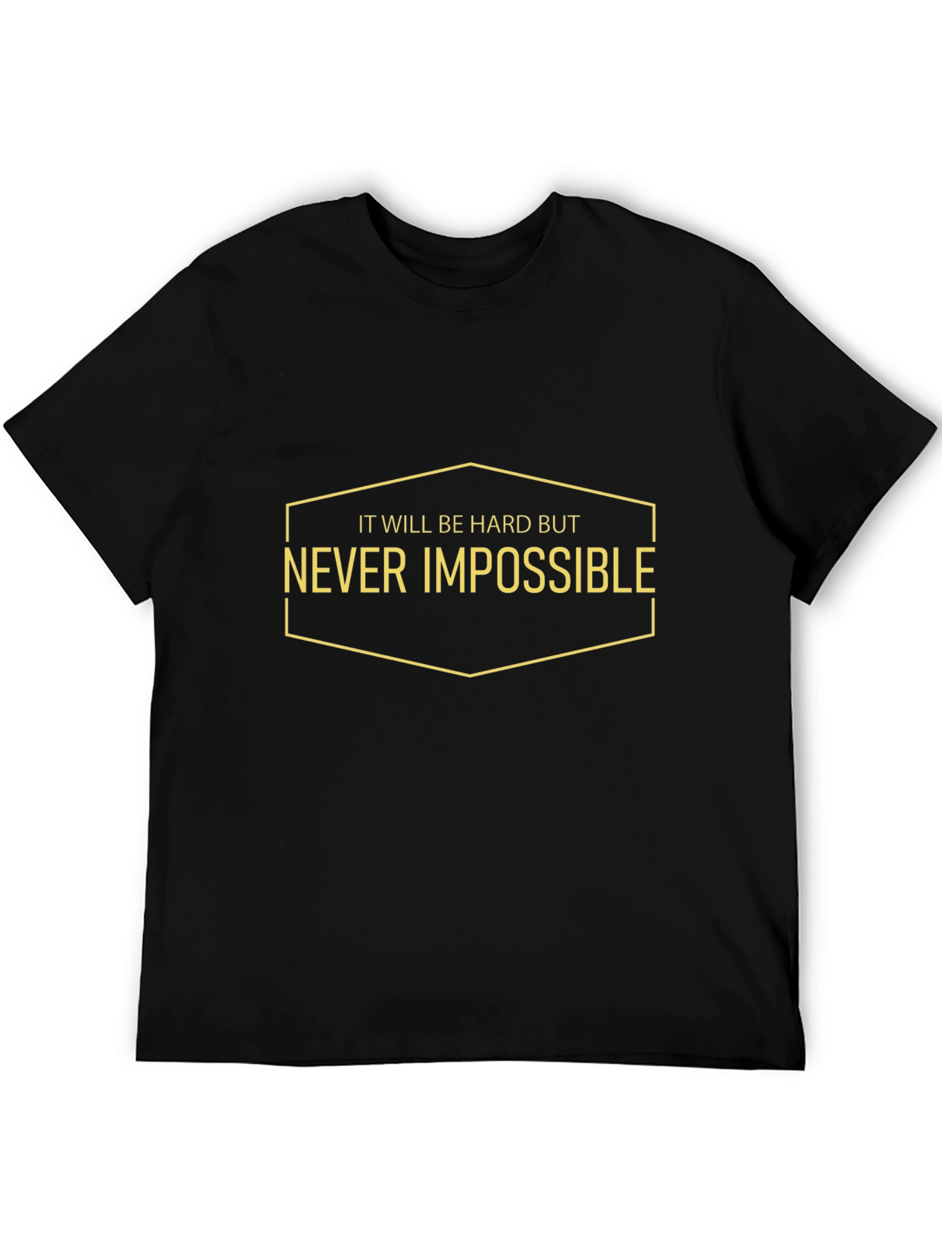 Motivational Black T-Shirt: Never Impossible