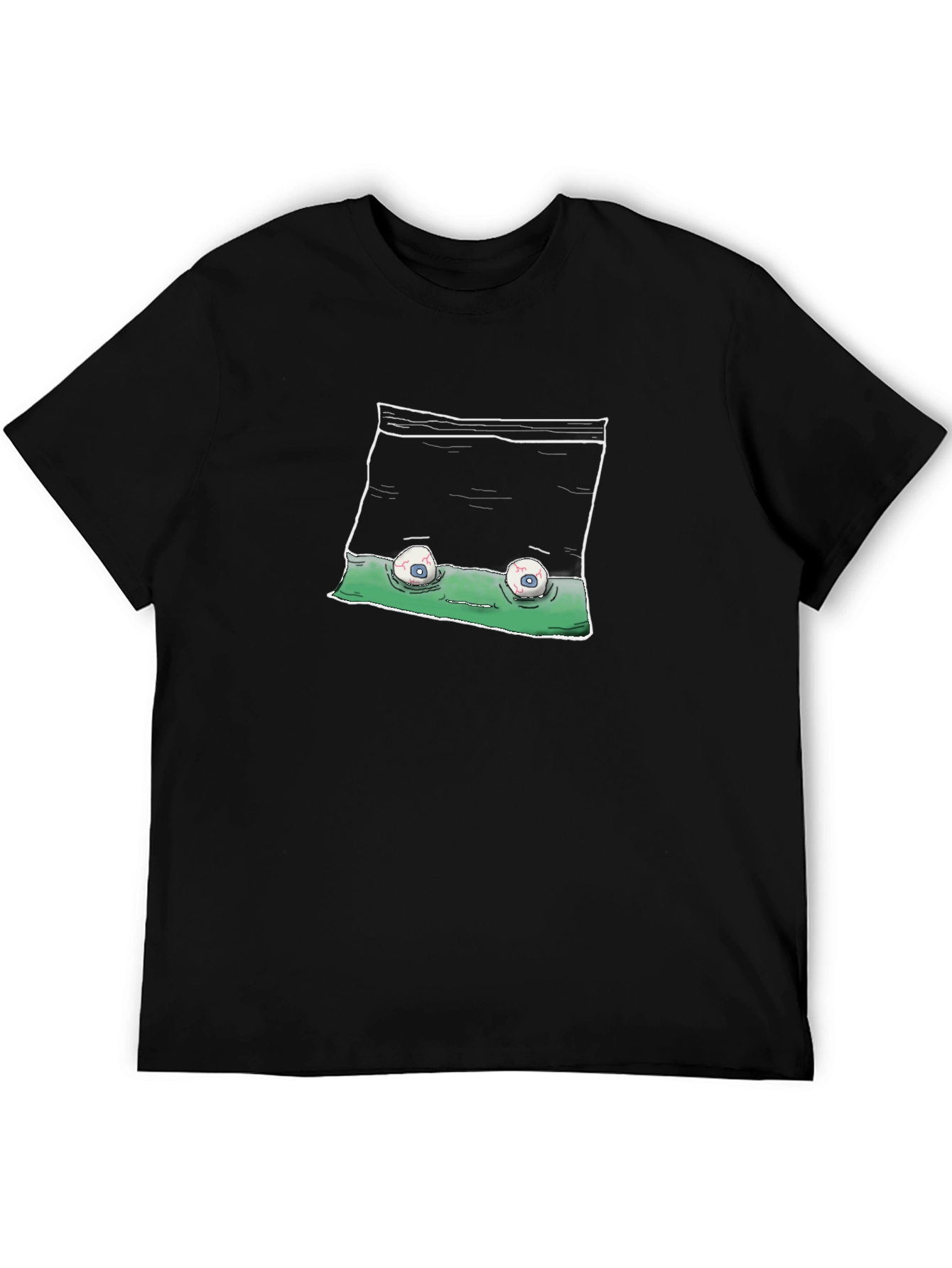Creepy Eyes in Bag T-Shirt - Black