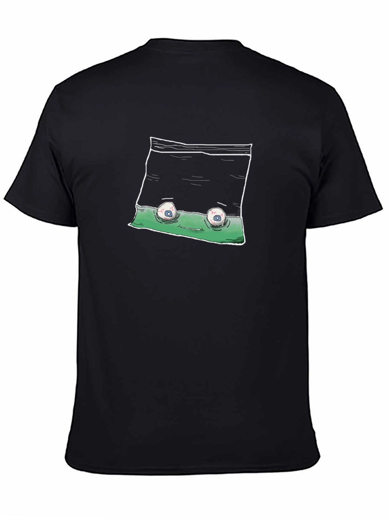Creepy Eyes in Bag T-Shirt - Black