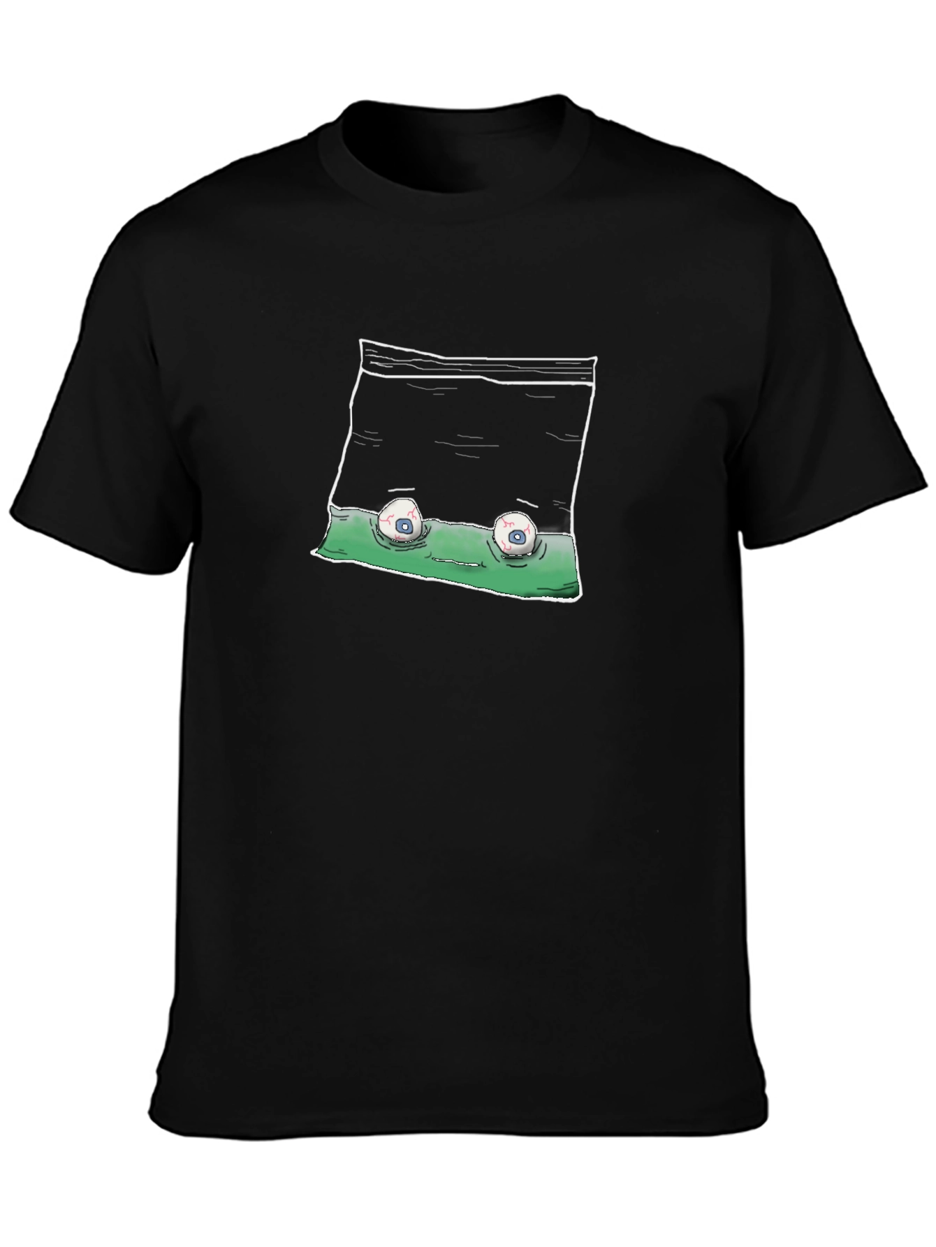 Creepy Eyes in Bag T-Shirt - Black