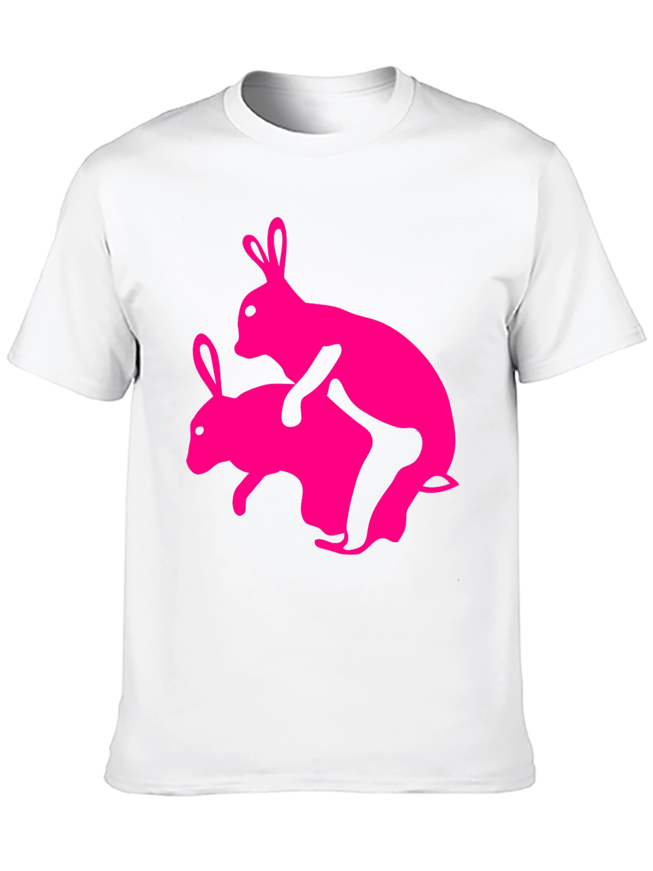 Humorous Pink Rabbit Graphic Tee