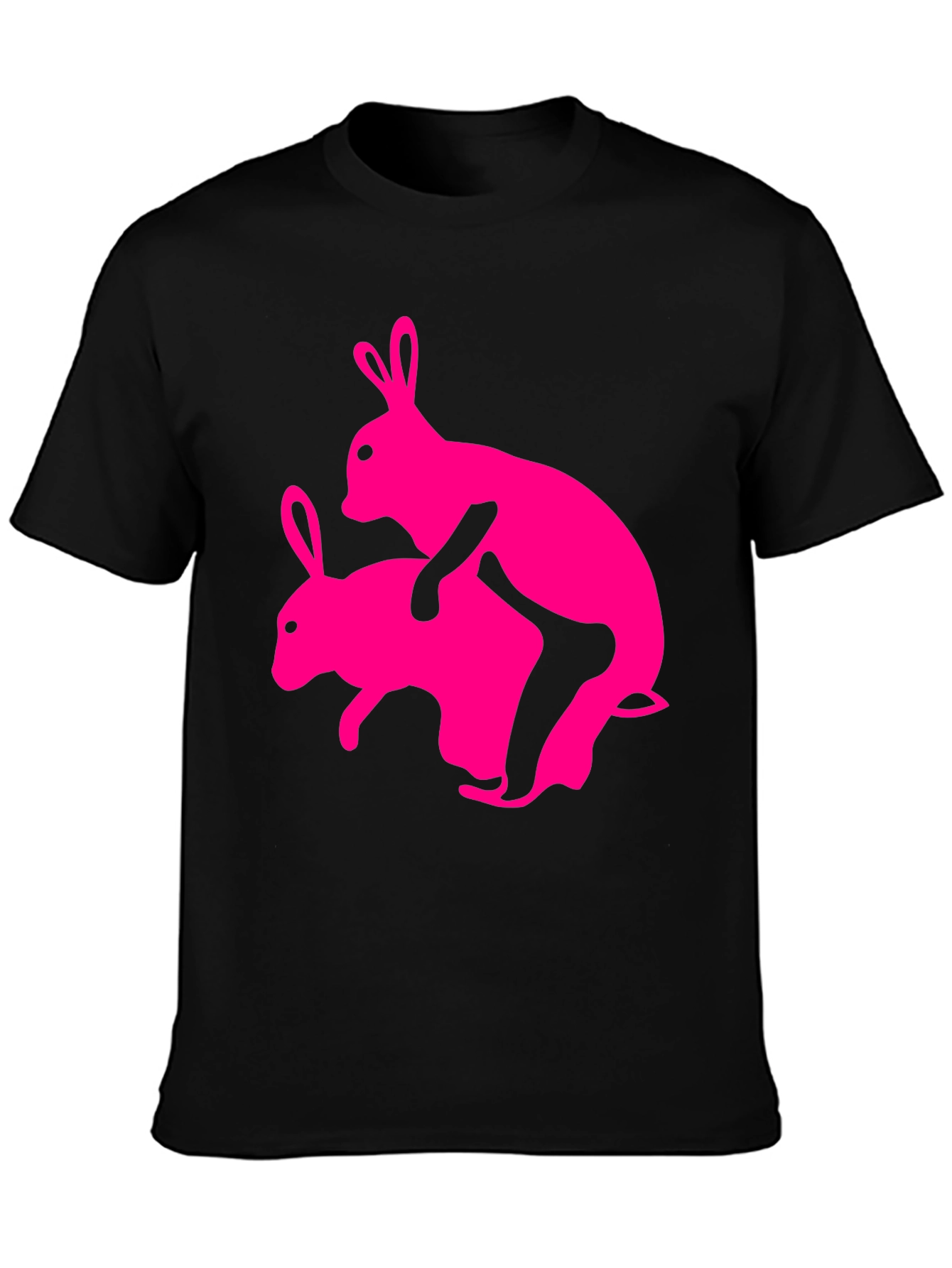 Humorous Pink Rabbit Graphic Tee
