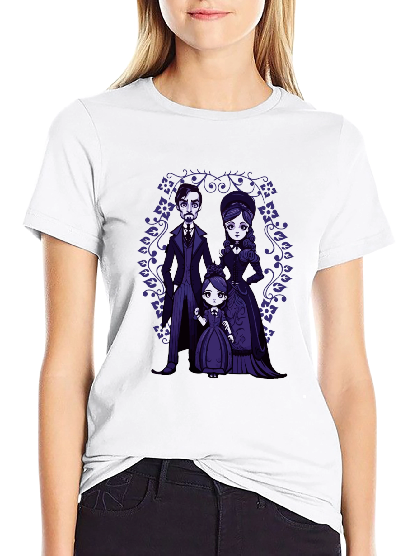 Gothic Cartoon Family Portrait T-Shirt