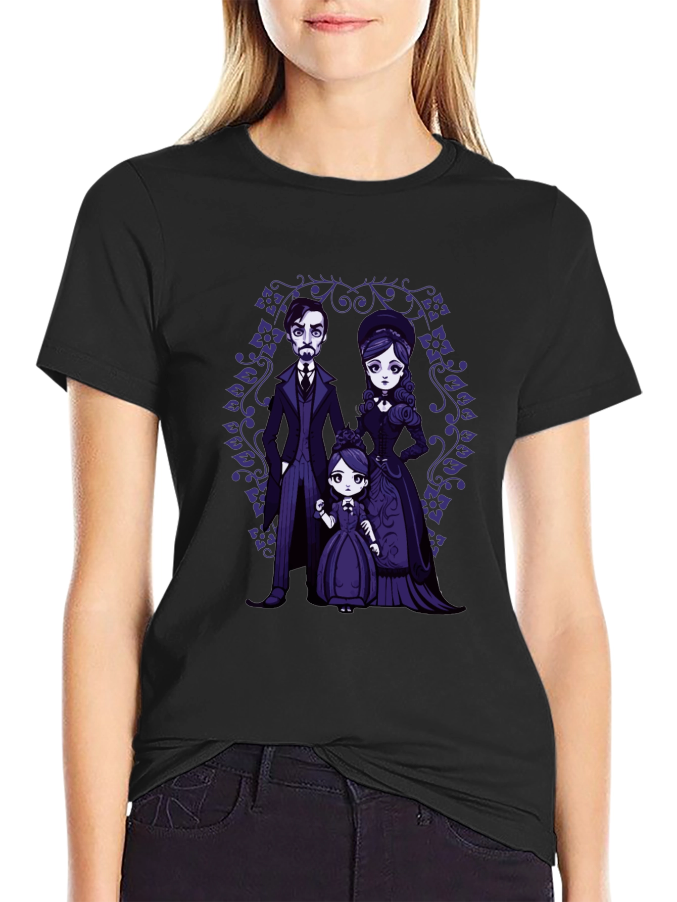 Gothic Cartoon Family Portrait T-Shirt