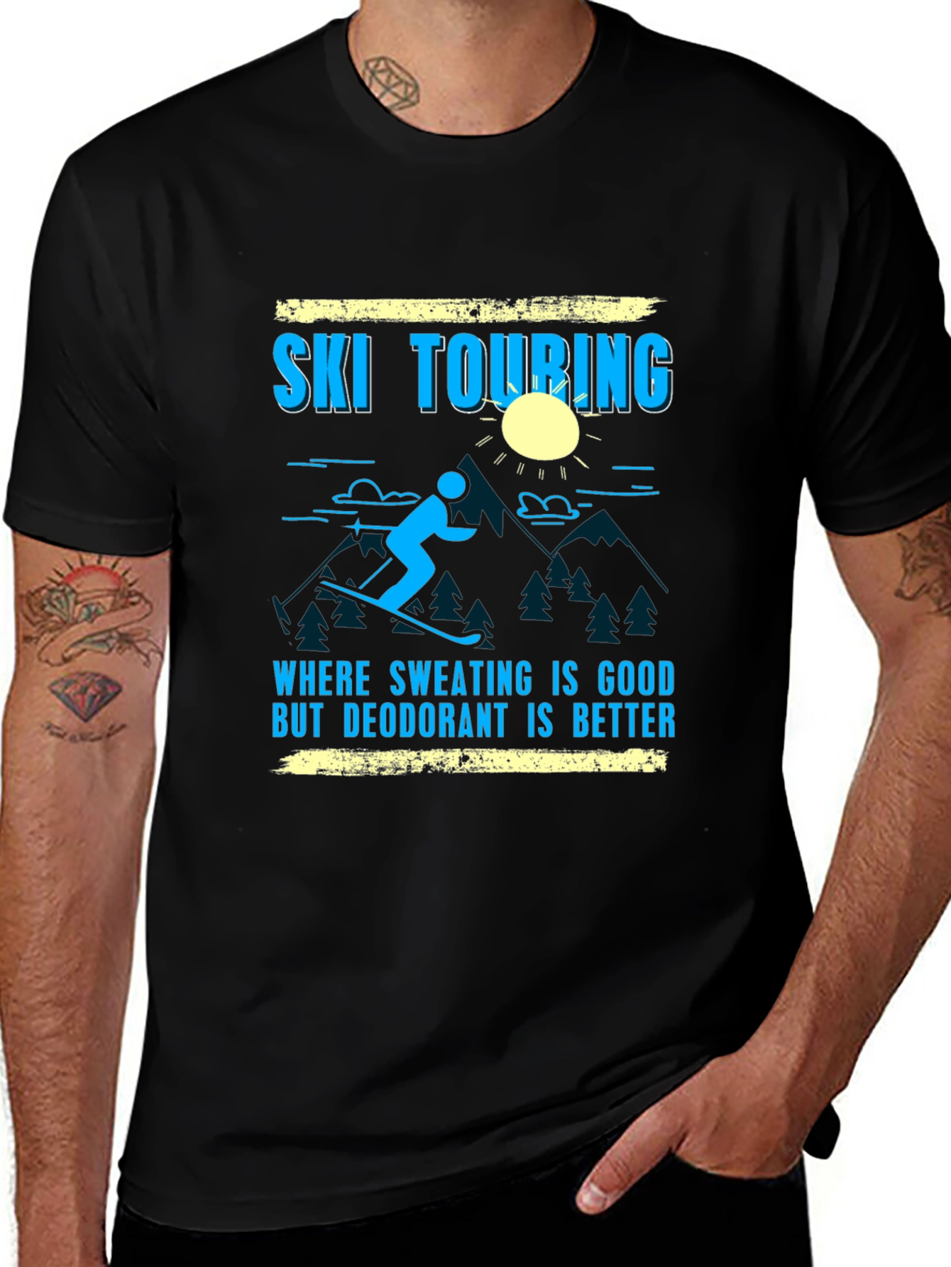 Ski Touring Graphic Tee - Sweating is Good T-Shirt