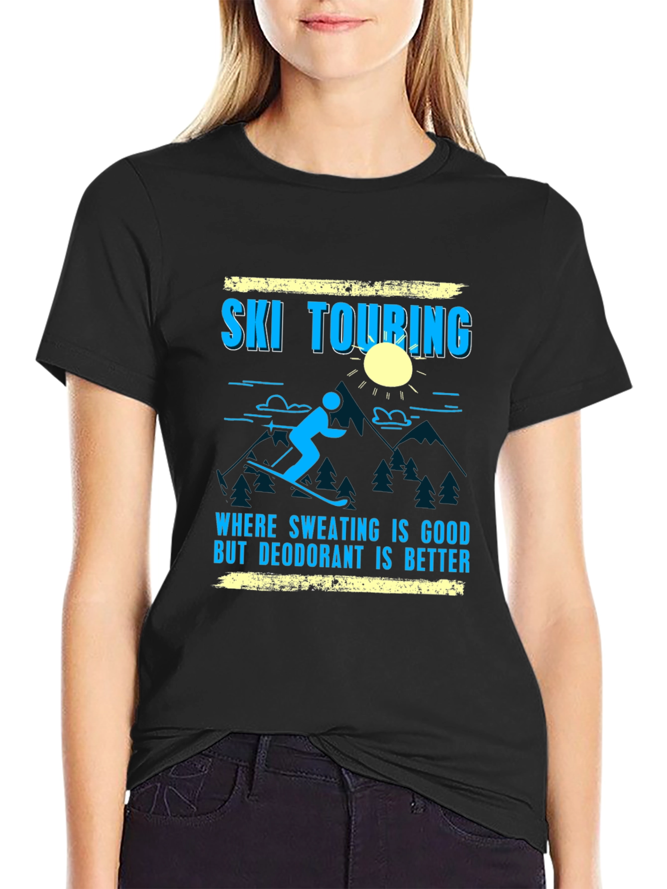 Ski Touring Graphic Tee - Sweating is Good T-Shirt