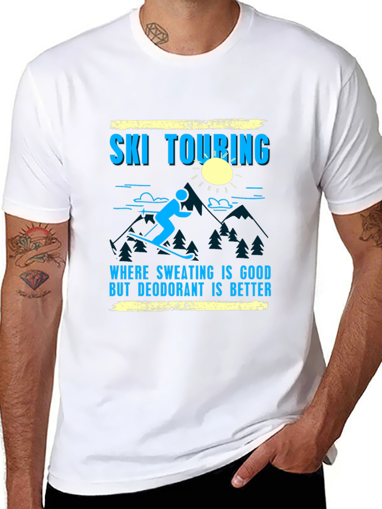Ski Touring Graphic Tee - Sweating is Good T-Shirt