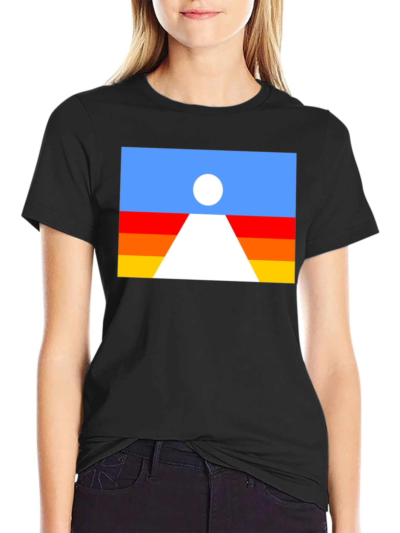 Retro Desert Landscape Graphic Tee - Black