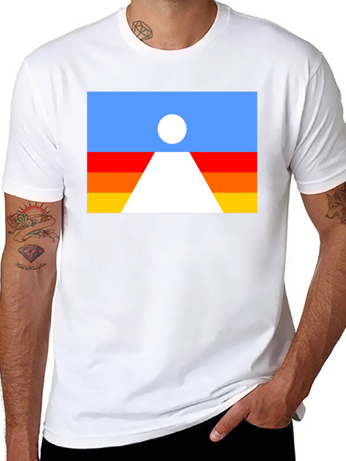 Retro Desert Landscape Graphic Tee - Black