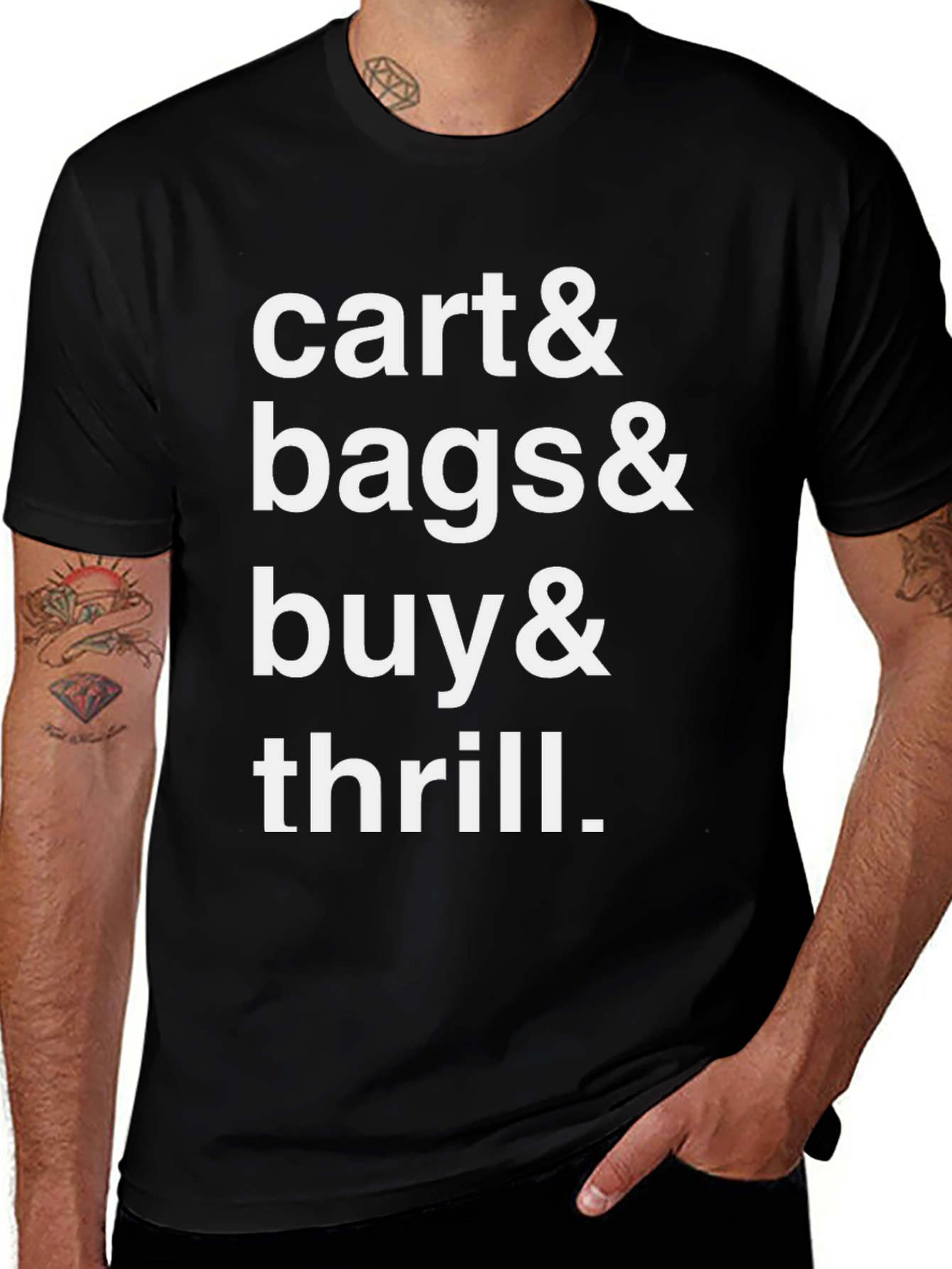 Cart Bags Buy & Thrill Black Graphic Tee