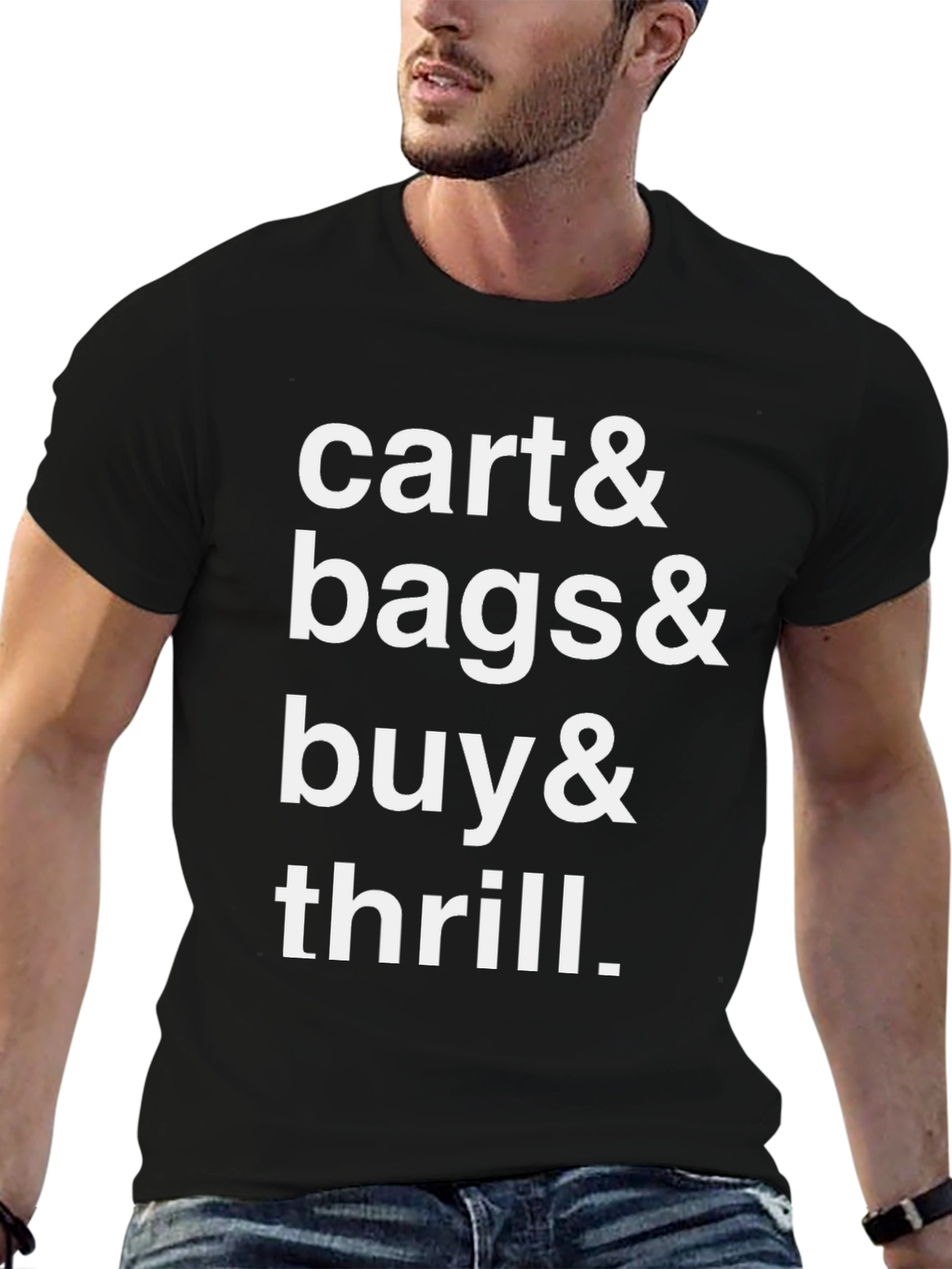 Cart Bags Buy & Thrill Black Graphic Tee