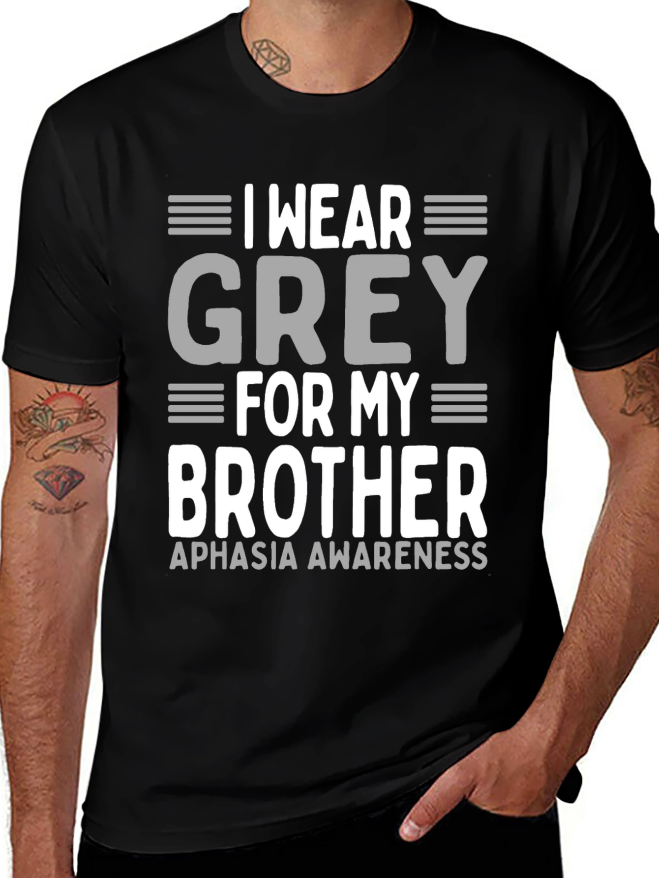 Grey For My Brother Aphasia Awareness T-Shirt
