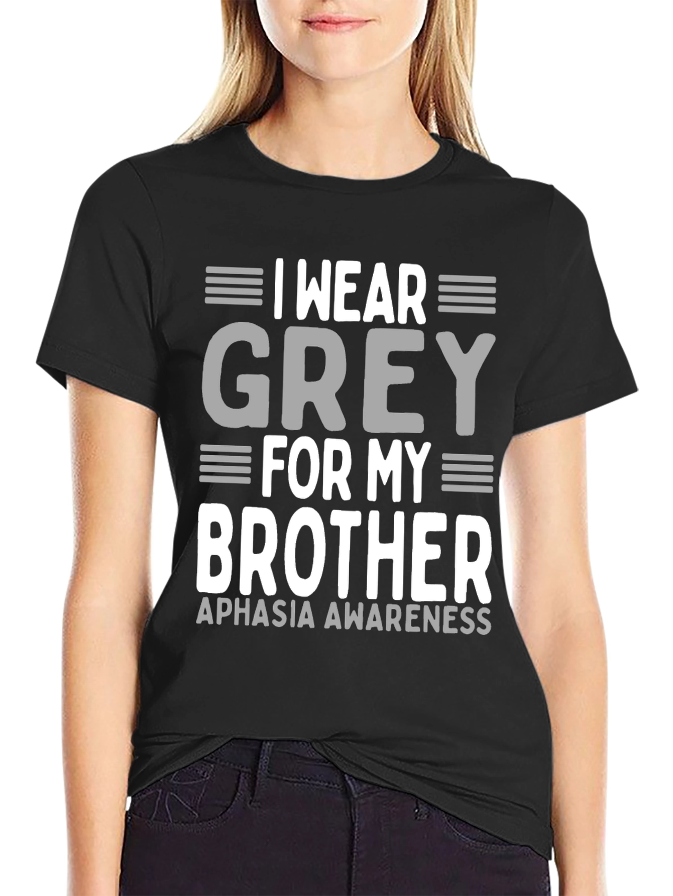 Grey For My Brother Aphasia Awareness T-Shirt
