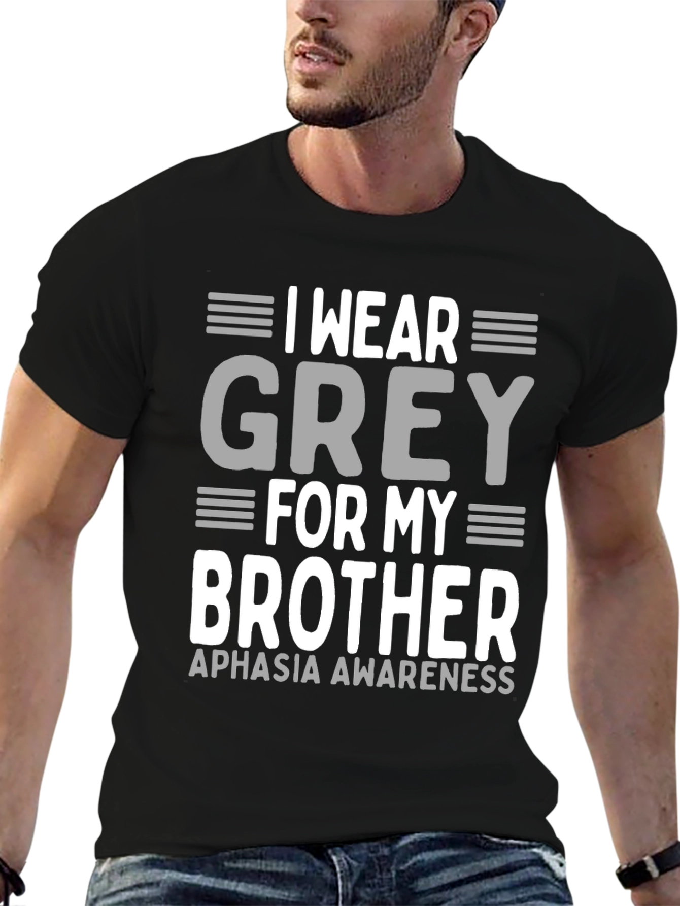 Grey For My Brother Aphasia Awareness T-Shirt