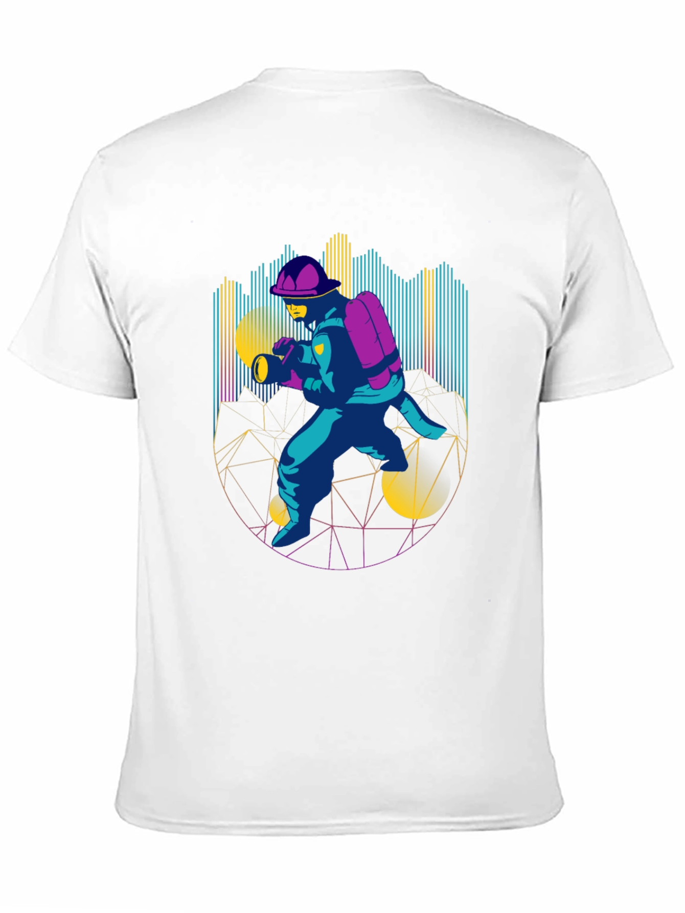 Retro Firefighter Graphic Tee - Black T-Shirt