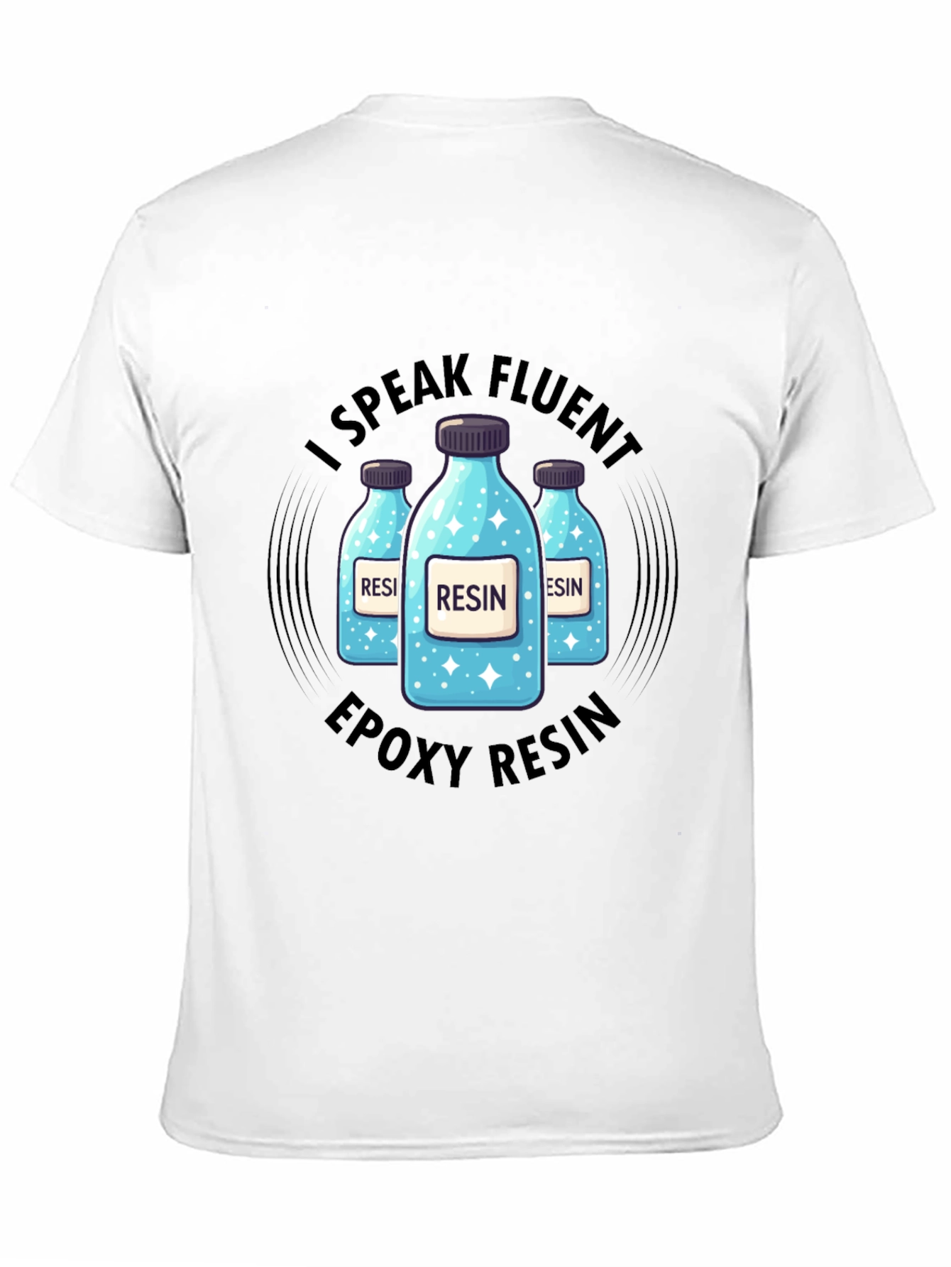 Fluent Resin T-Shirt - Epoxy Resin Bottles Design