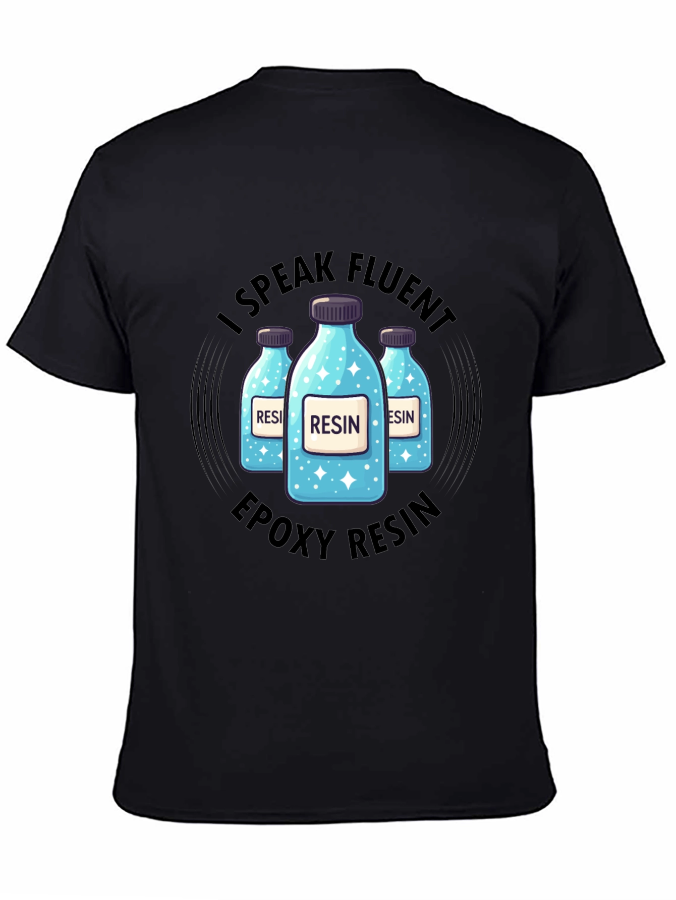 Fluent Resin T-Shirt - Epoxy Resin Bottles Design
