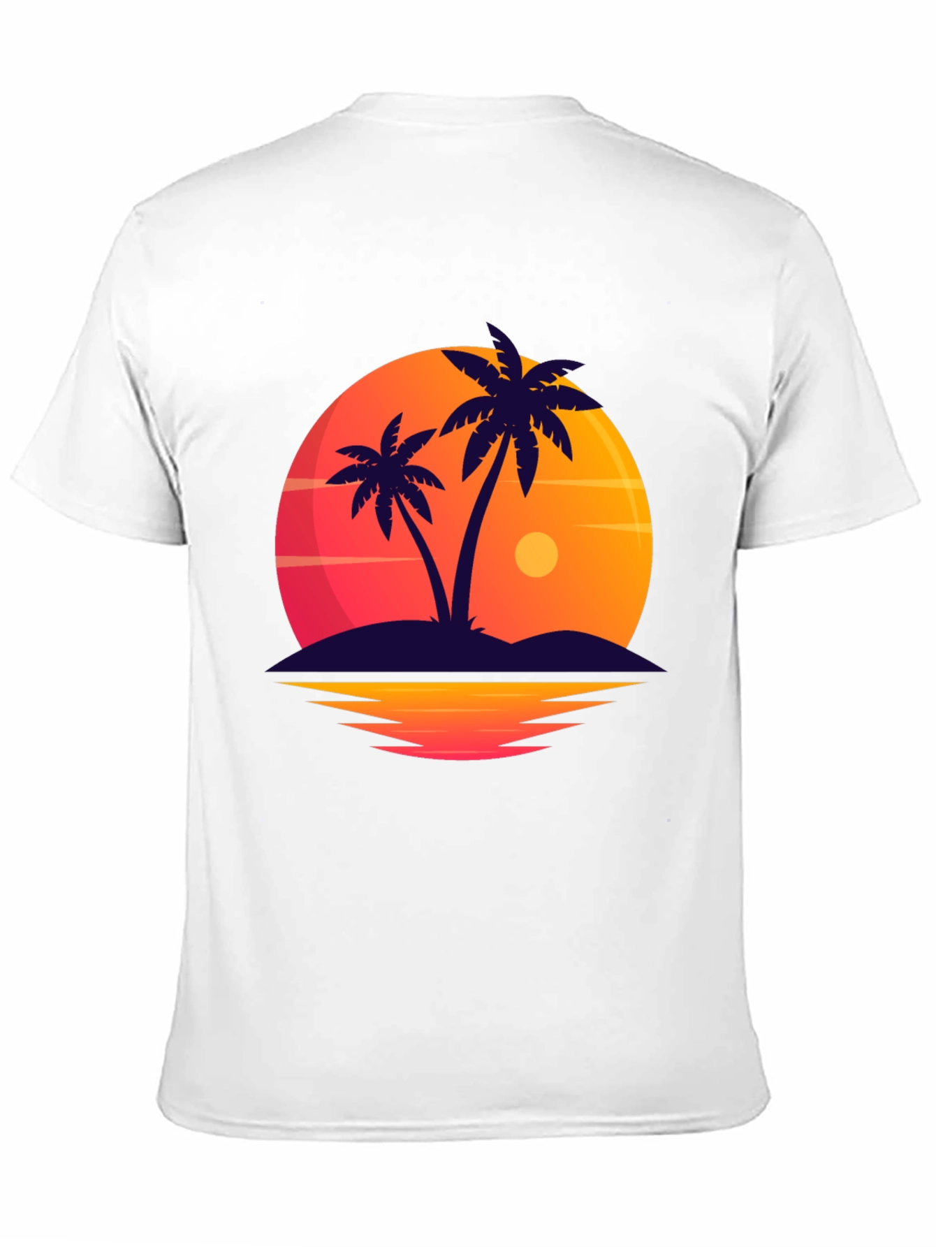 Tropical Sunset Palm Tree Graphic T-Shirt