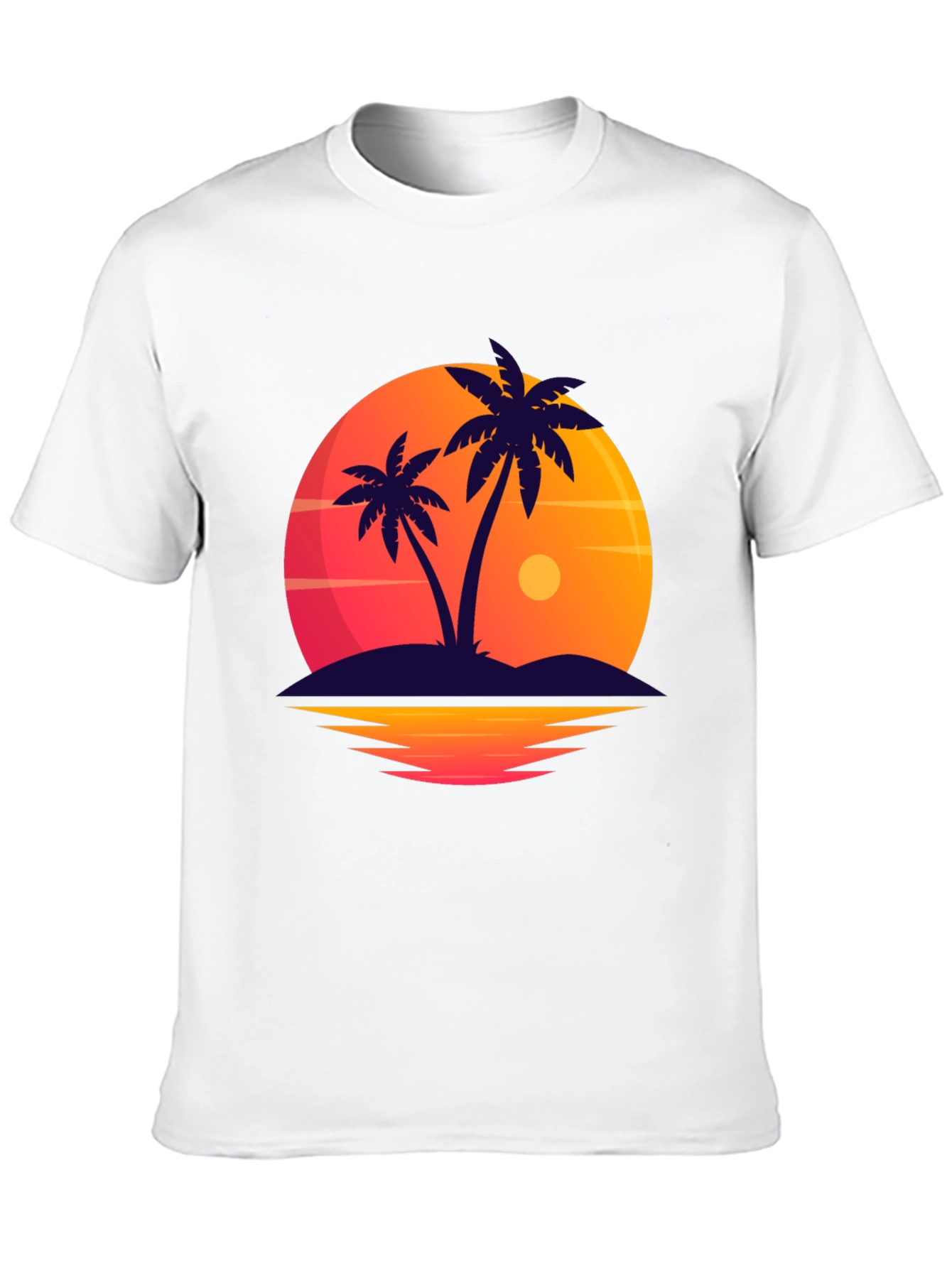 Tropical Sunset Palm Tree Graphic T-Shirt