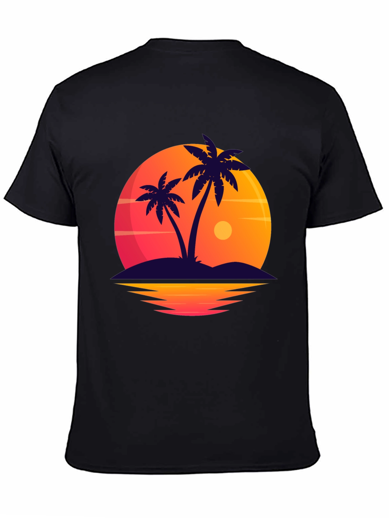 Tropical Sunset Palm Tree Graphic T-Shirt