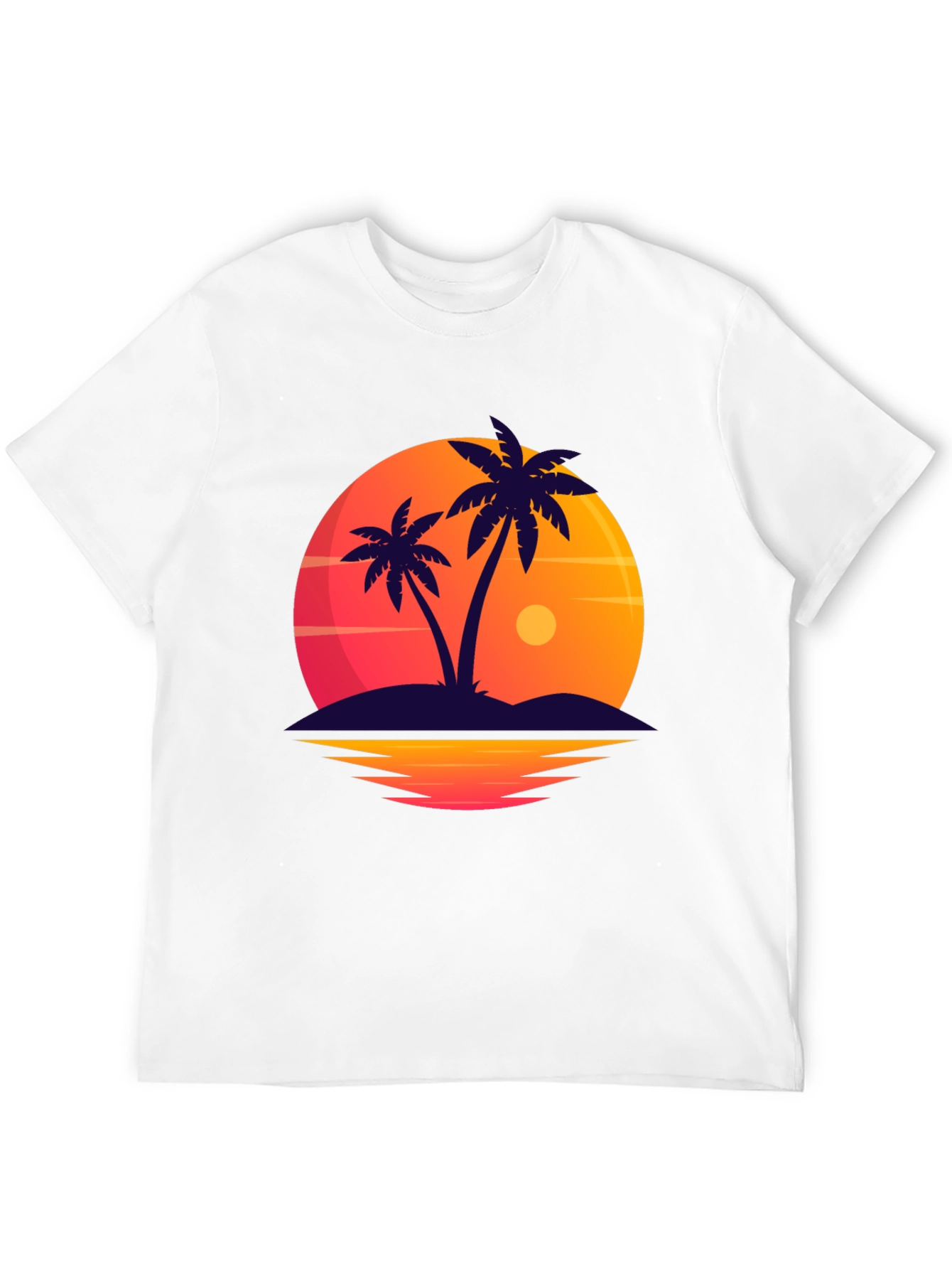 Tropical Sunset Palm Tree Graphic T-Shirt