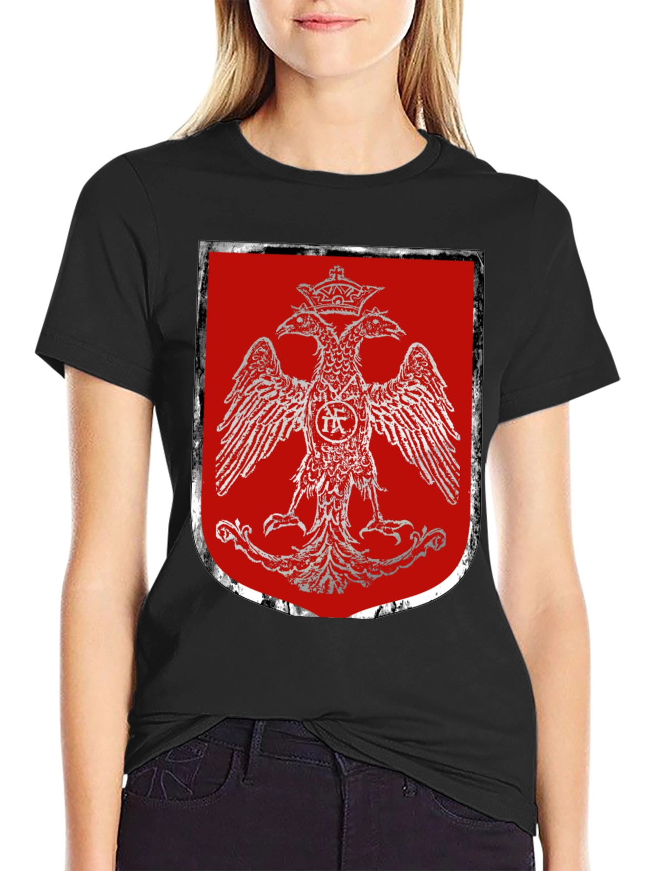 Double-Headed Eagle Crest Graphic T-Shirt