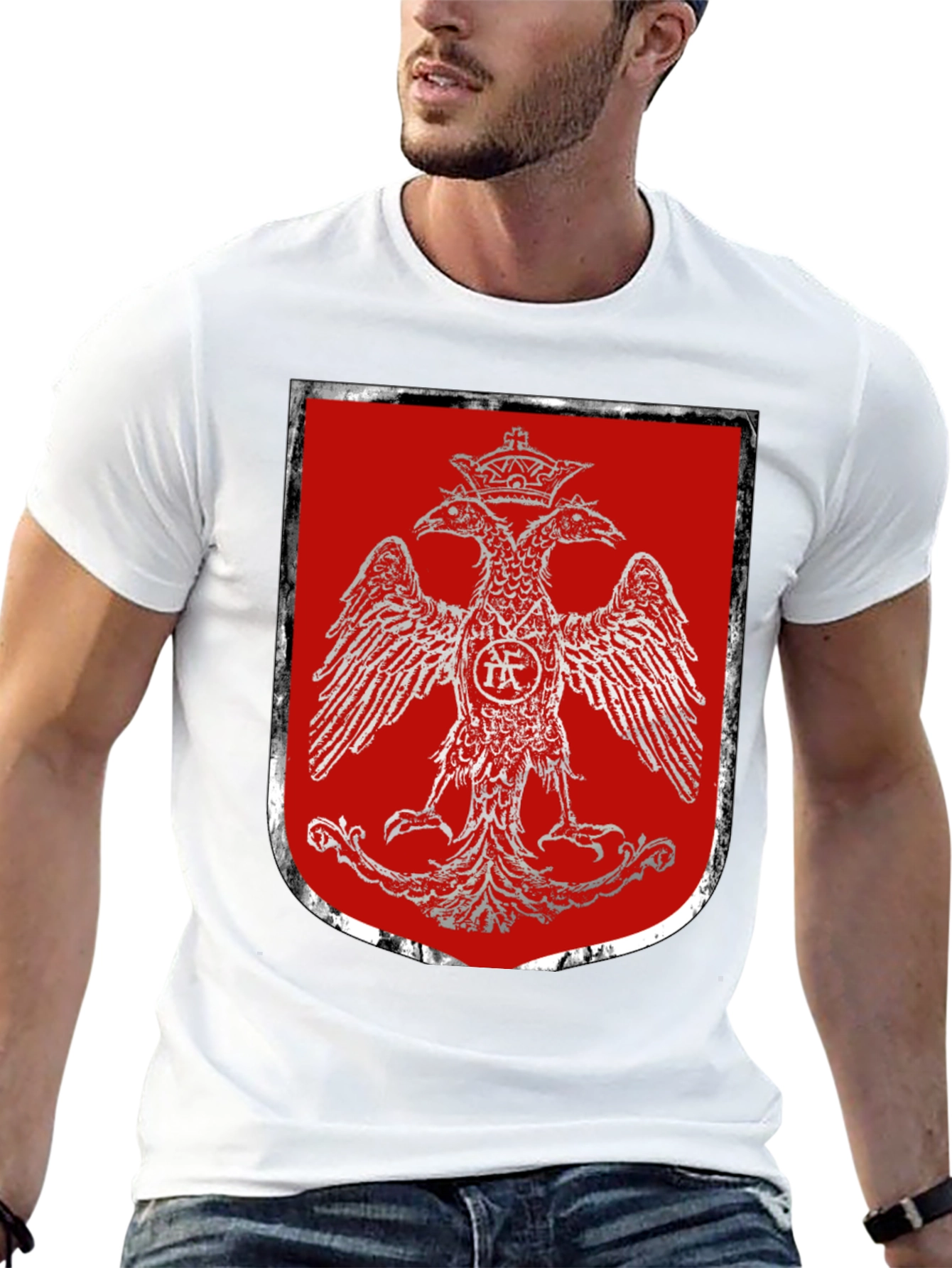 Double-Headed Eagle Crest Graphic T-Shirt