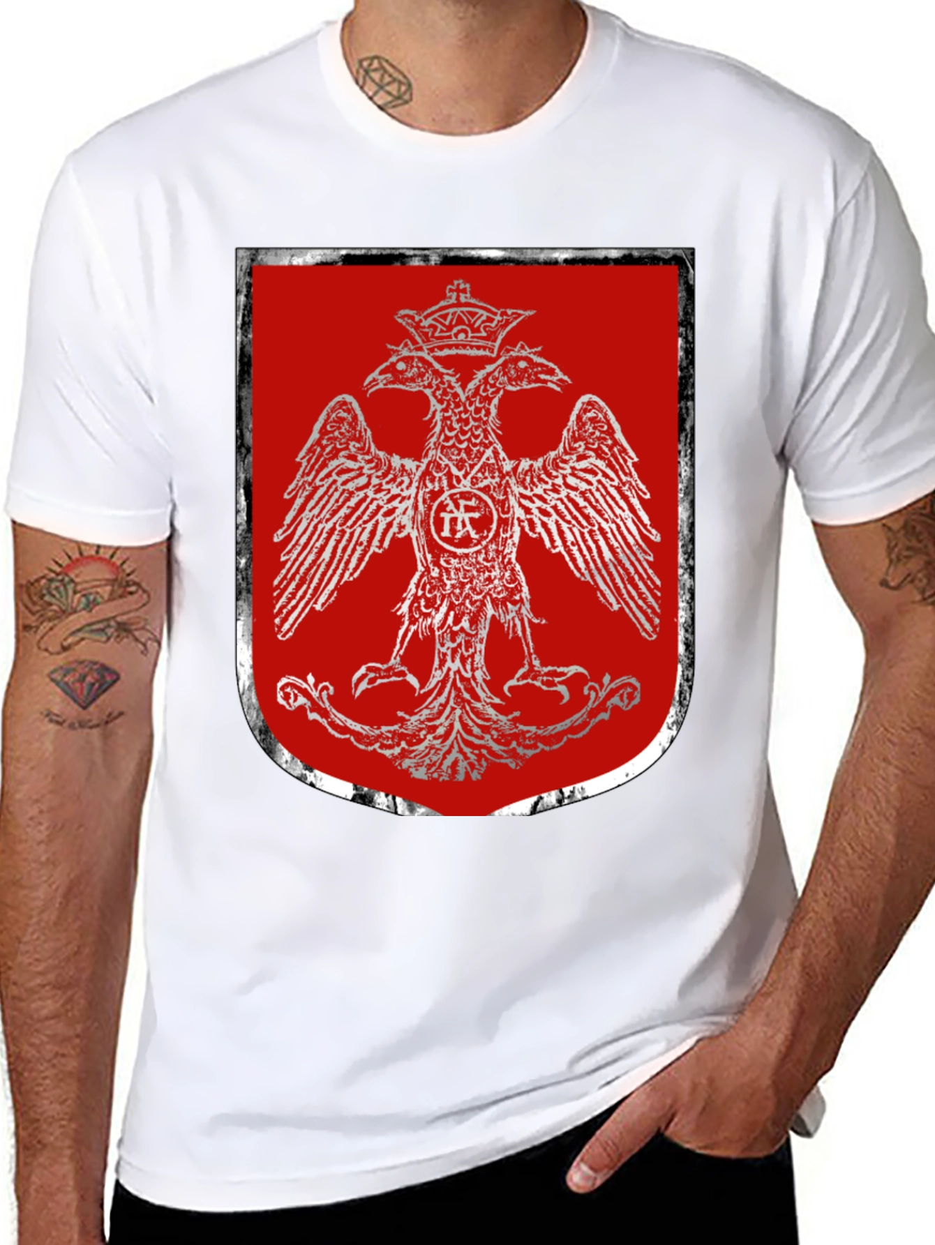 Double-Headed Eagle Crest Graphic T-Shirt