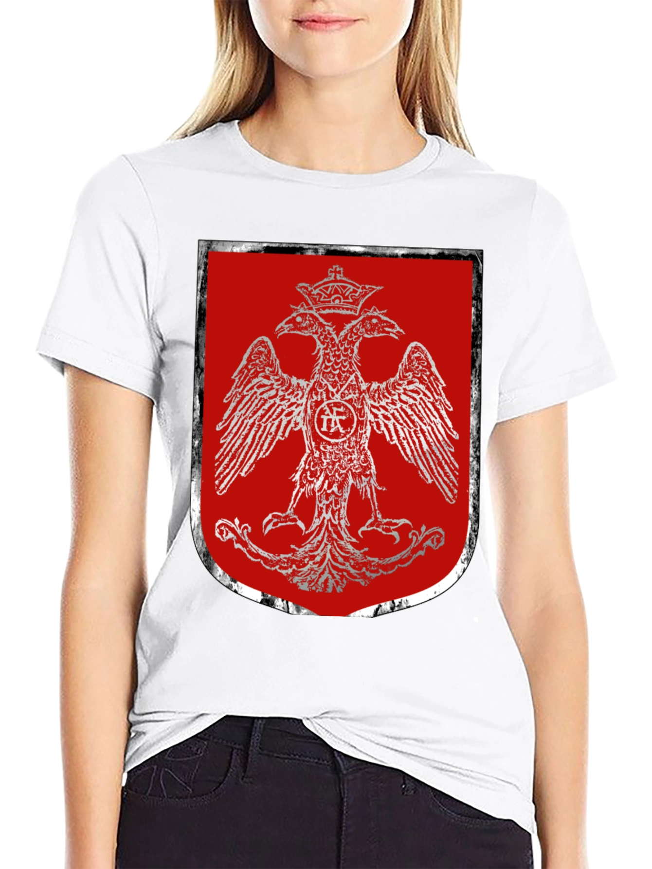 Double-Headed Eagle Crest Graphic T-Shirt