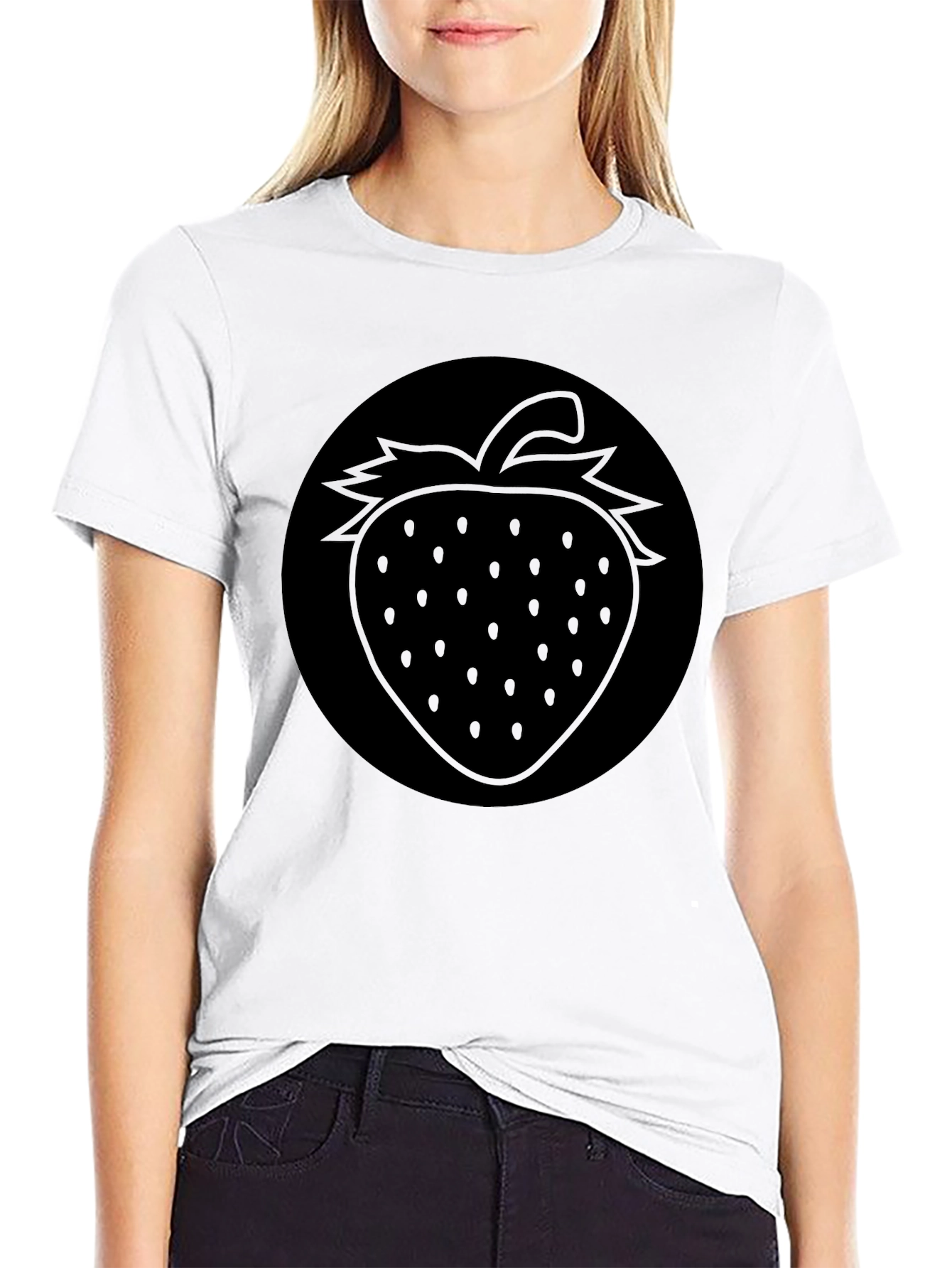 Strawberry Graphic Black T-Shirt