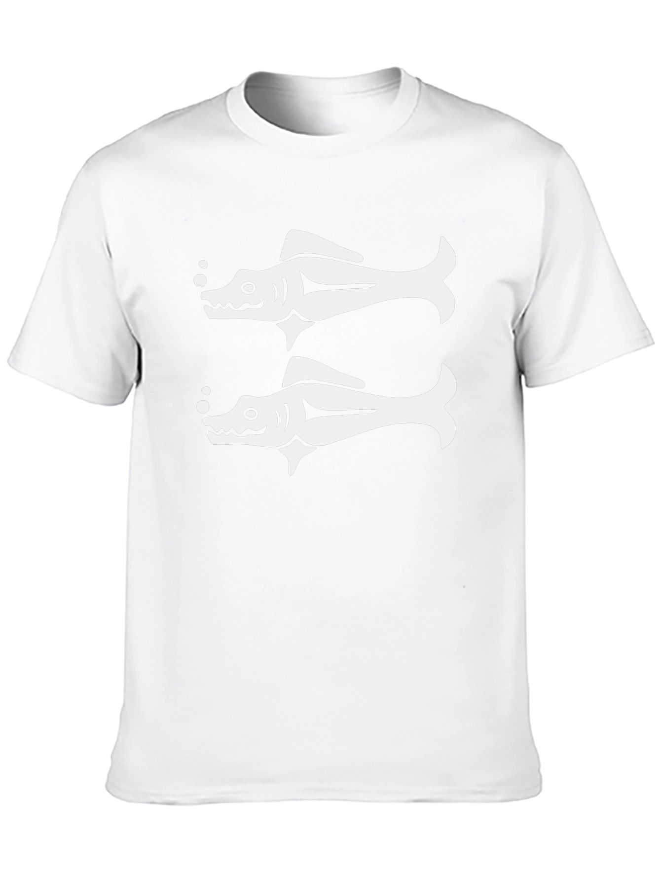 Double Fish Graphic Tee - Black Cotton T-Shirt