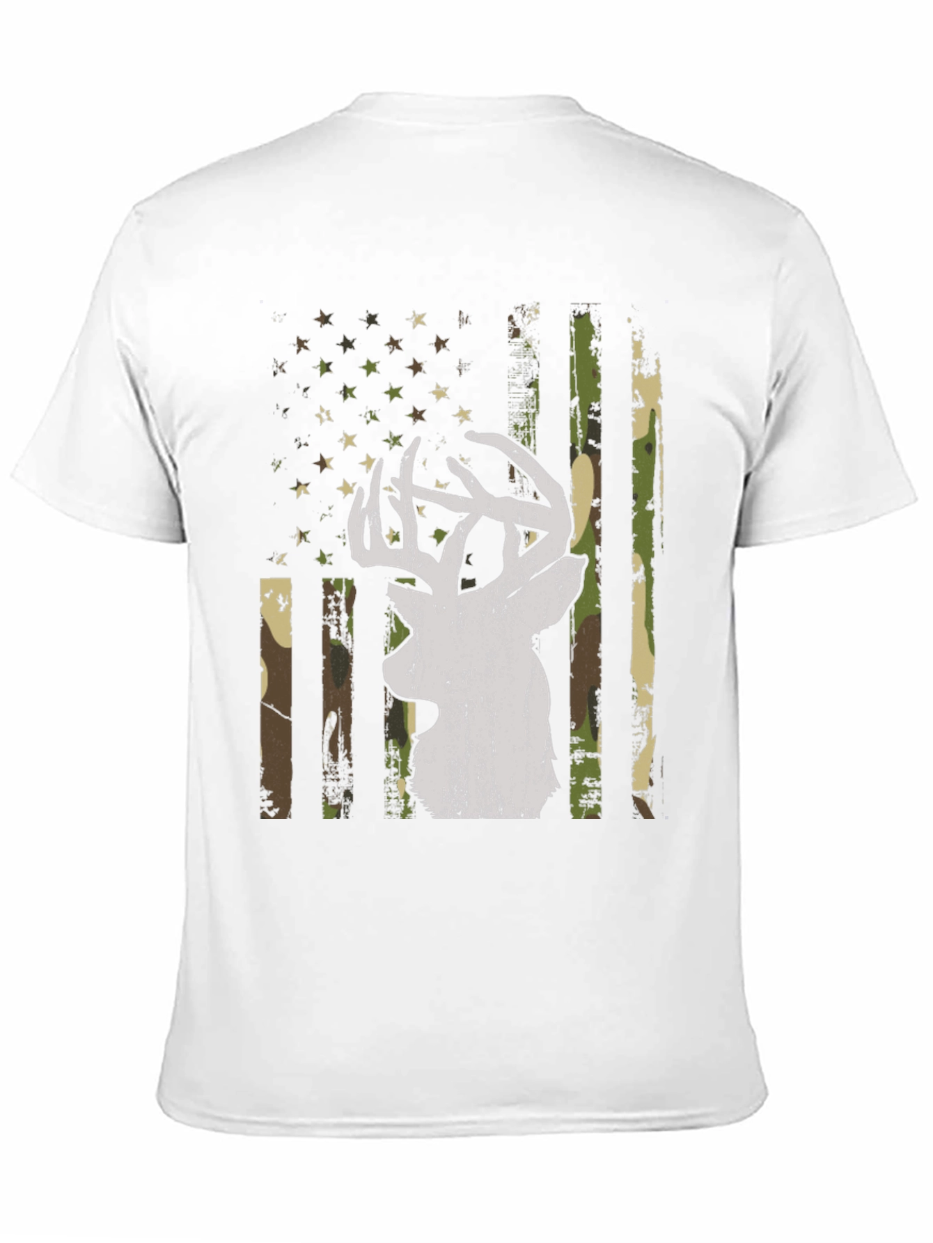 Deer Camo American Flag Graphic T-Shirt