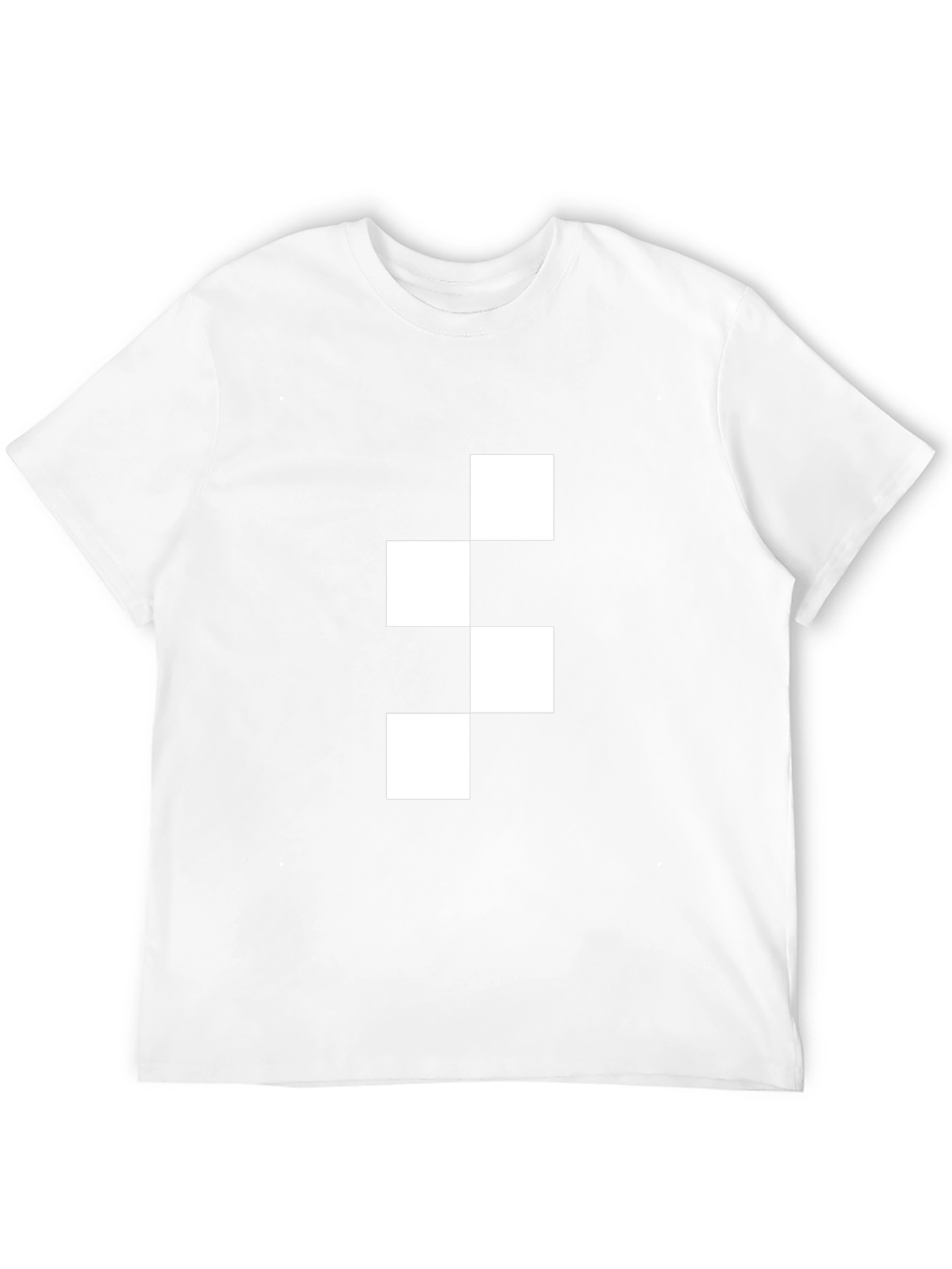 Modern Checkered Block Graphic Tee - Black