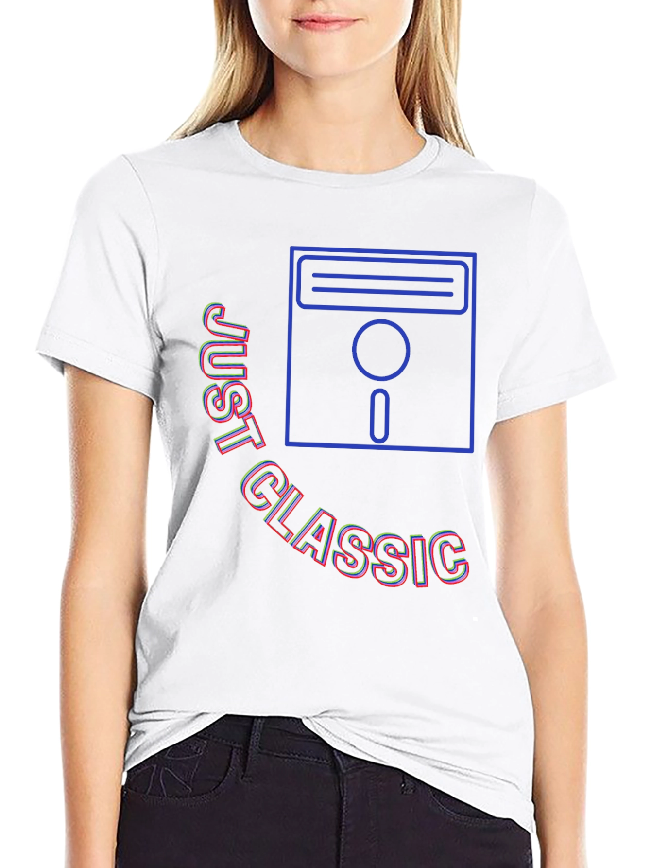 Just Classic Retro Floppy Disk Graphic T-Shirt