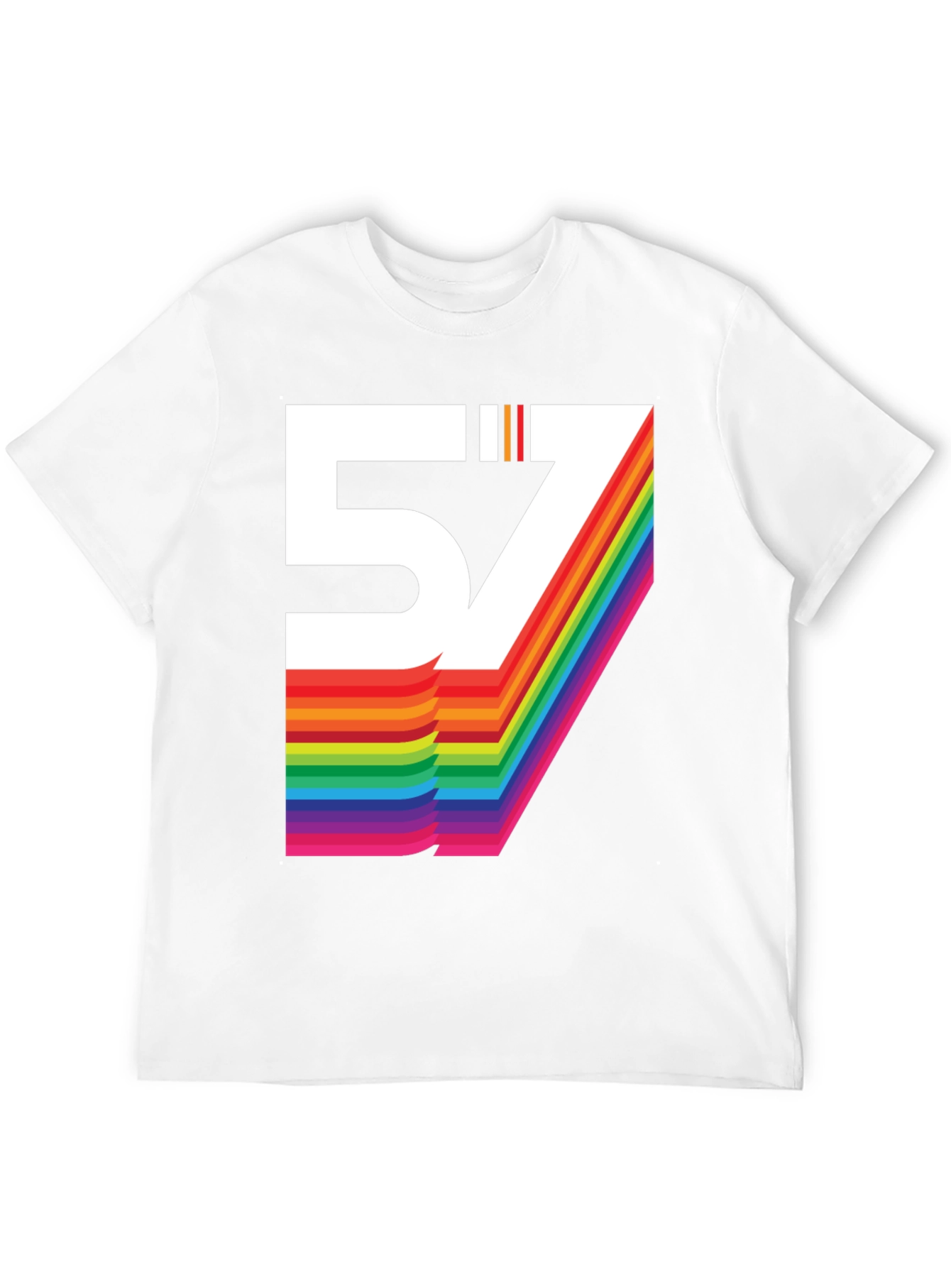 Retro 57 Rainbow Graphic T-Shirt - Black