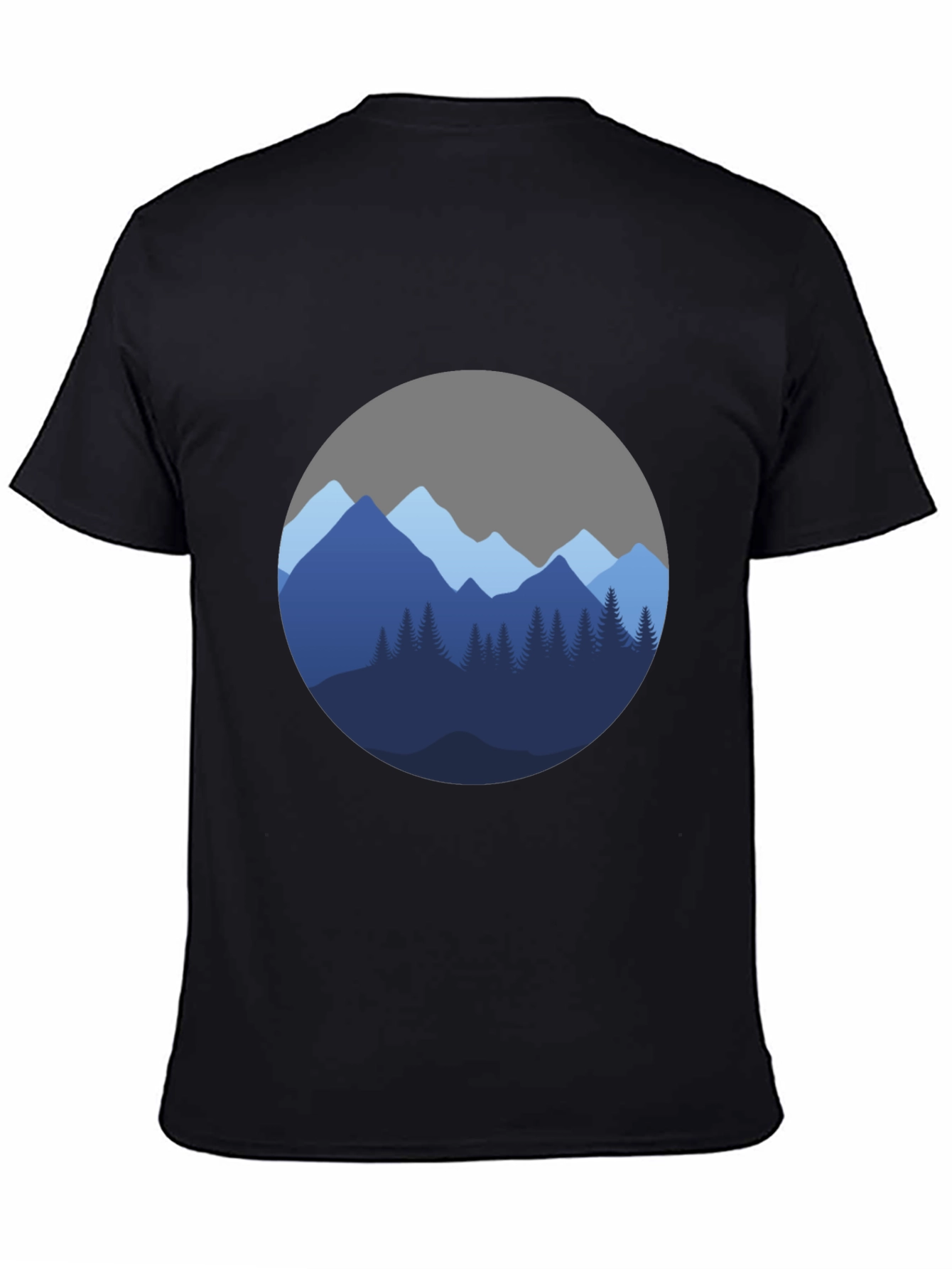 Mountain Scene Graphic Black T-Shirt