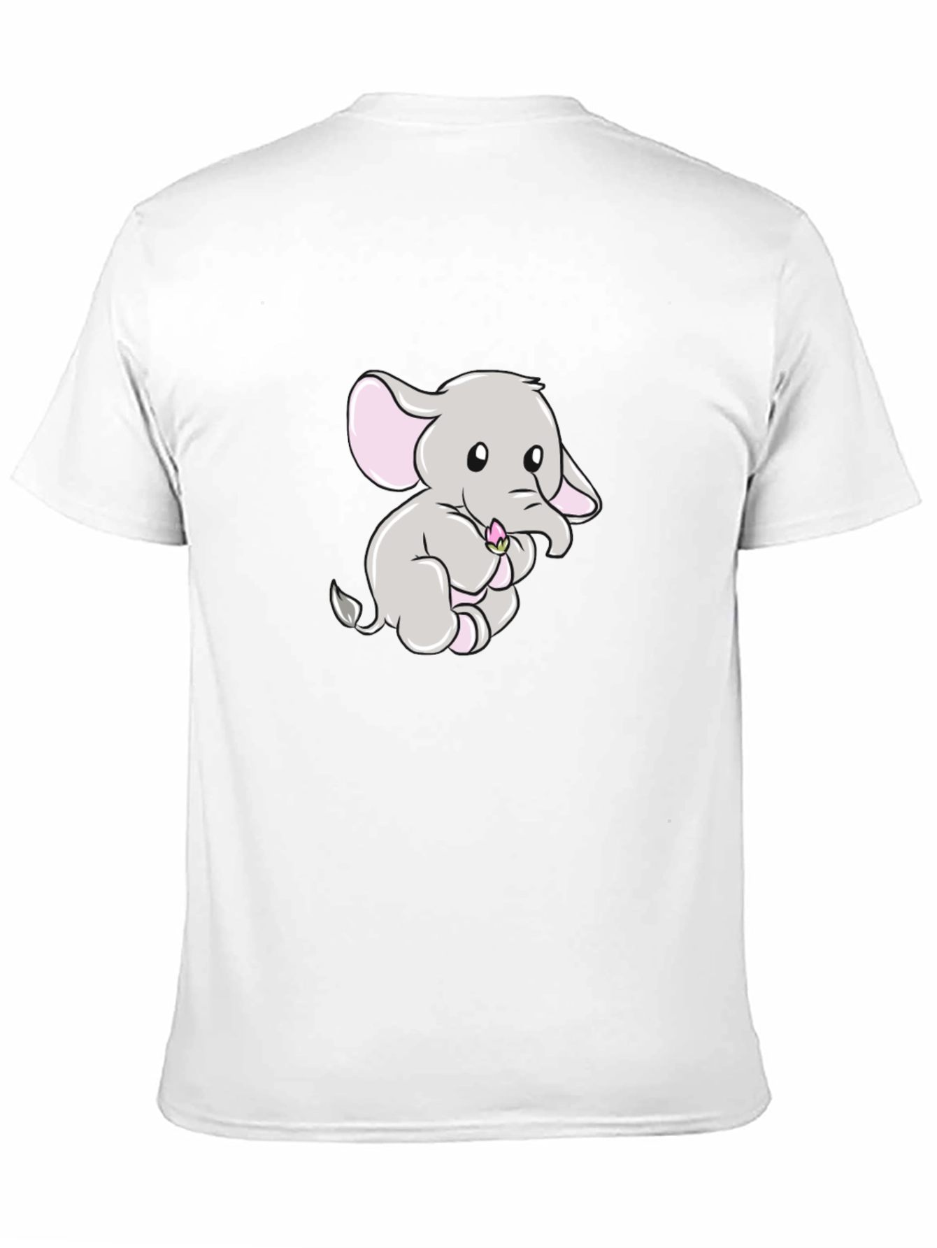 Cute Elephant Graphic Print Black T-Shirt