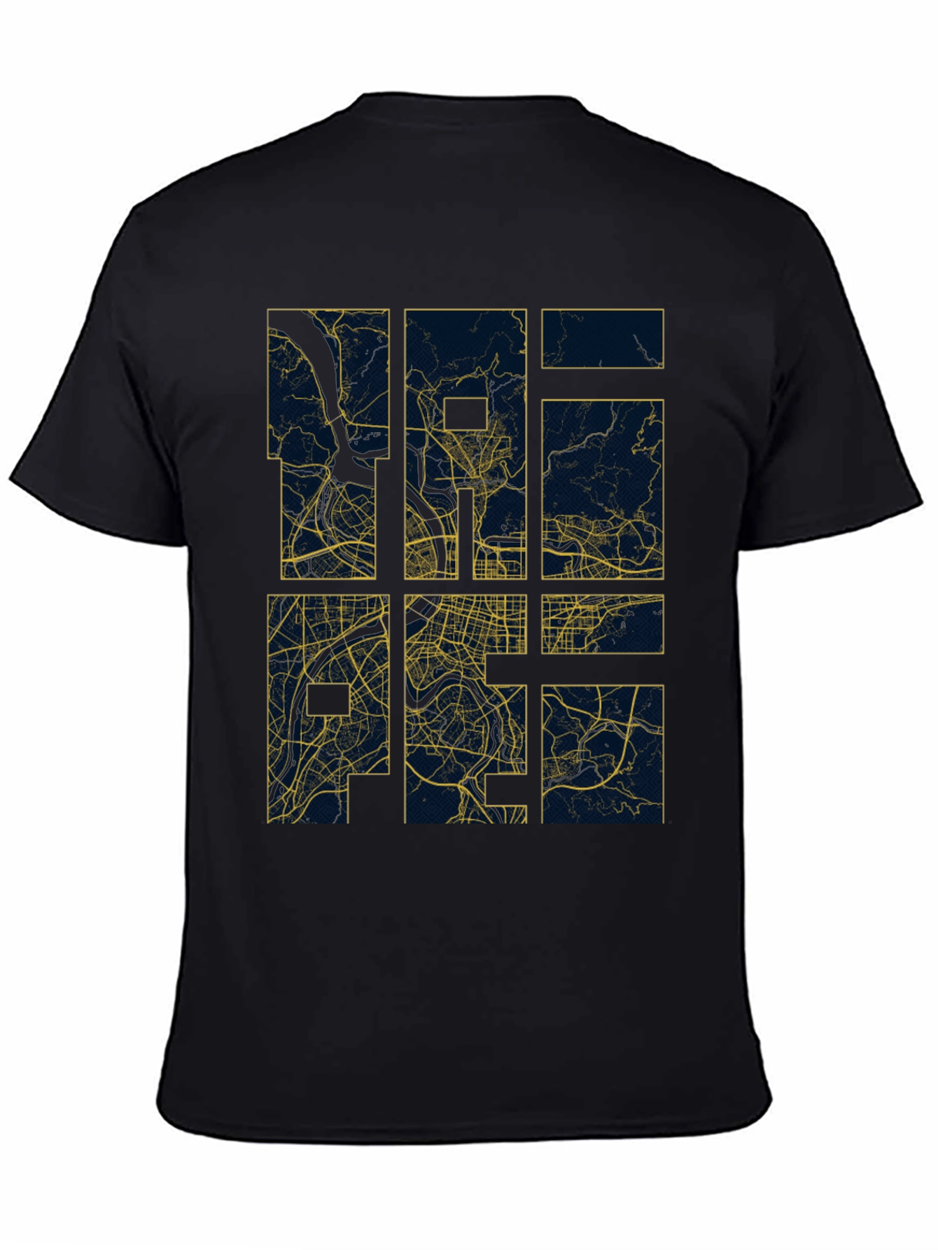 Abstract City Map Graphic Tee - Modern Style