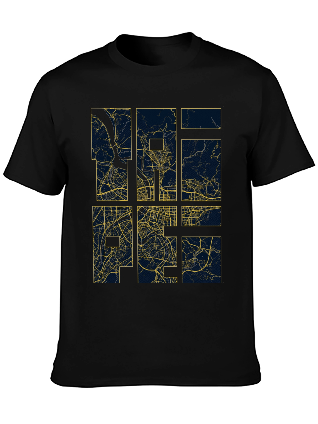 Abstract City Map Graphic Tee - Modern Style
