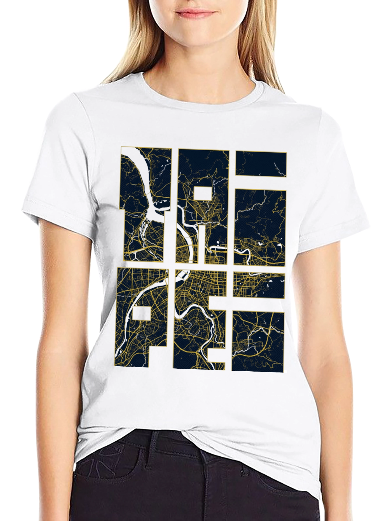 Abstract City Map Graphic Tee - Modern Style